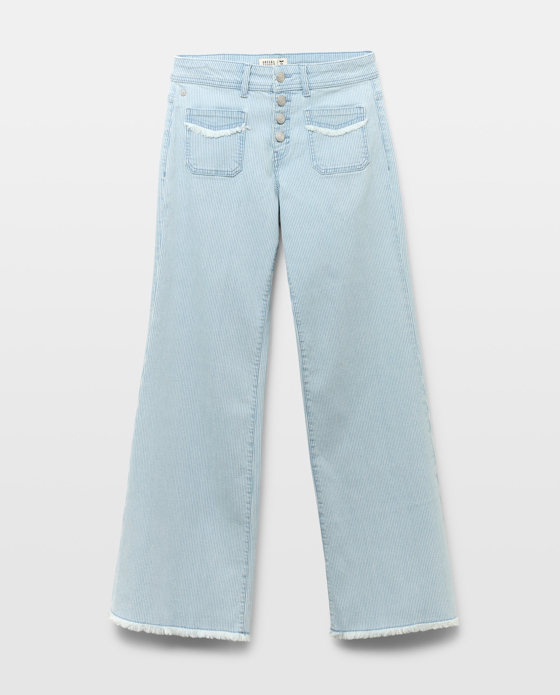 Pantalón liso de algodón de mujer - Green Coast - 410 Azul claro 410 Azul claro-4