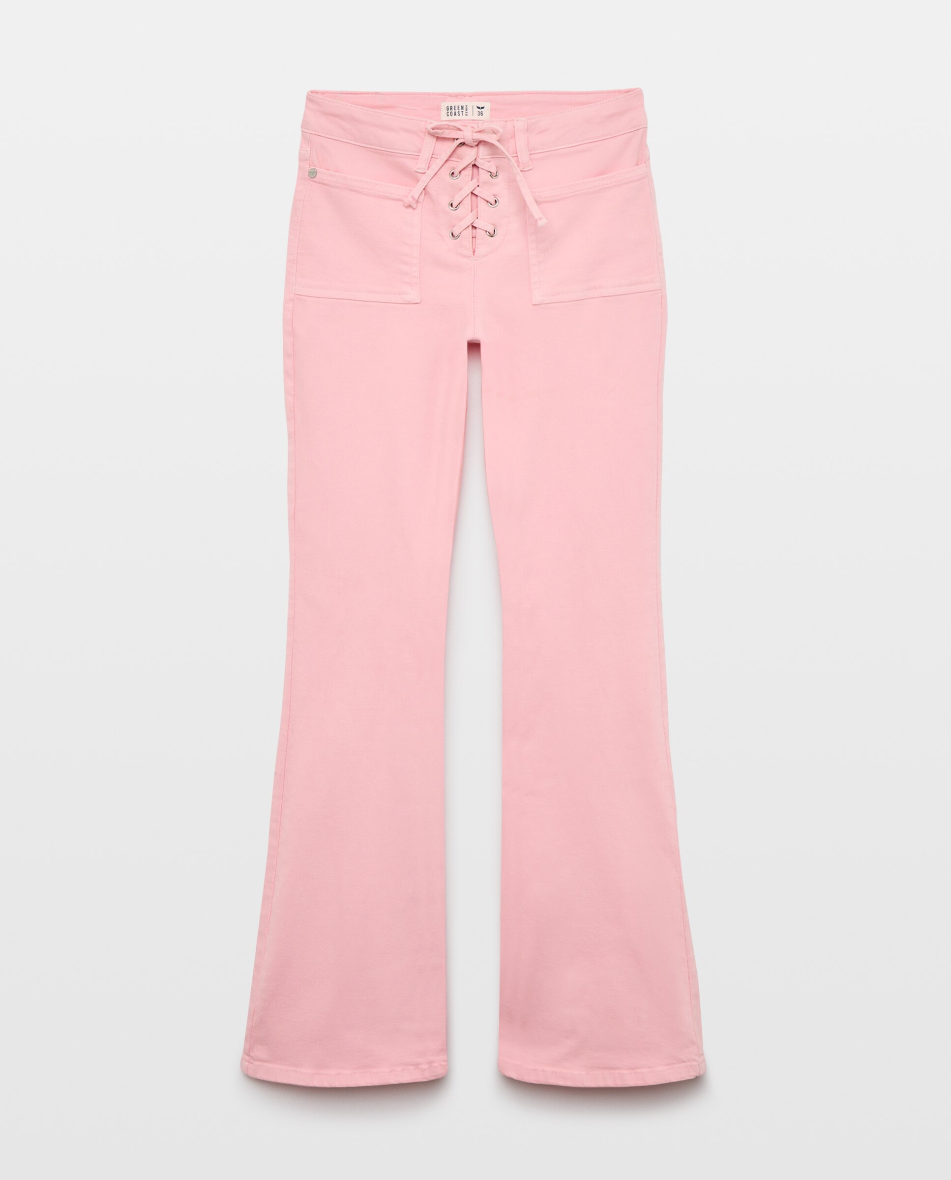 Imagen 1 de Pantalón de mujer campana cruceta - Green Coast - Rosa claro Rosa claro