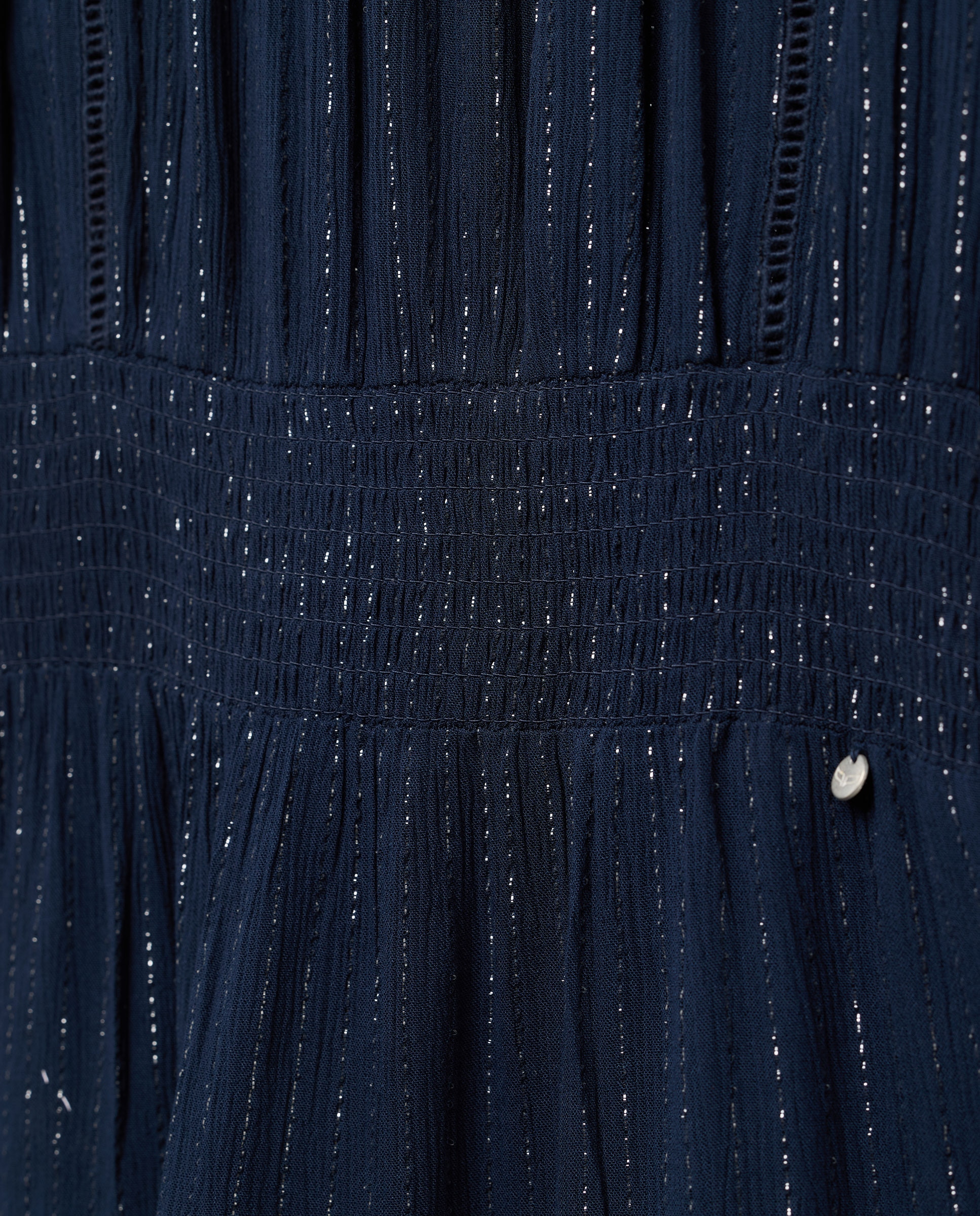 Vestido Ondulado sem Ombros Azul-marinho-5