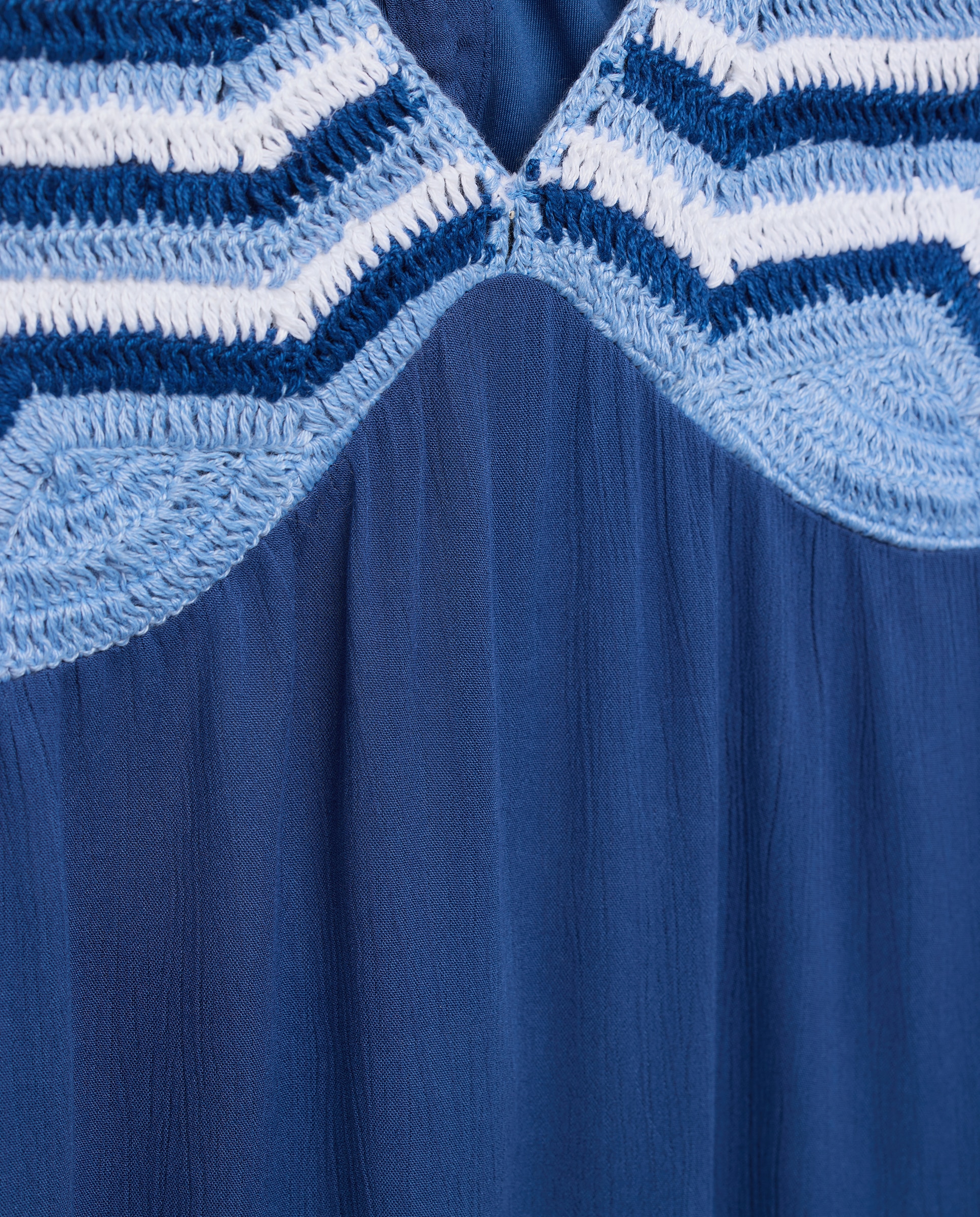 Vestido Comprido de Crochet sem Mangas 490 Petróleo-5