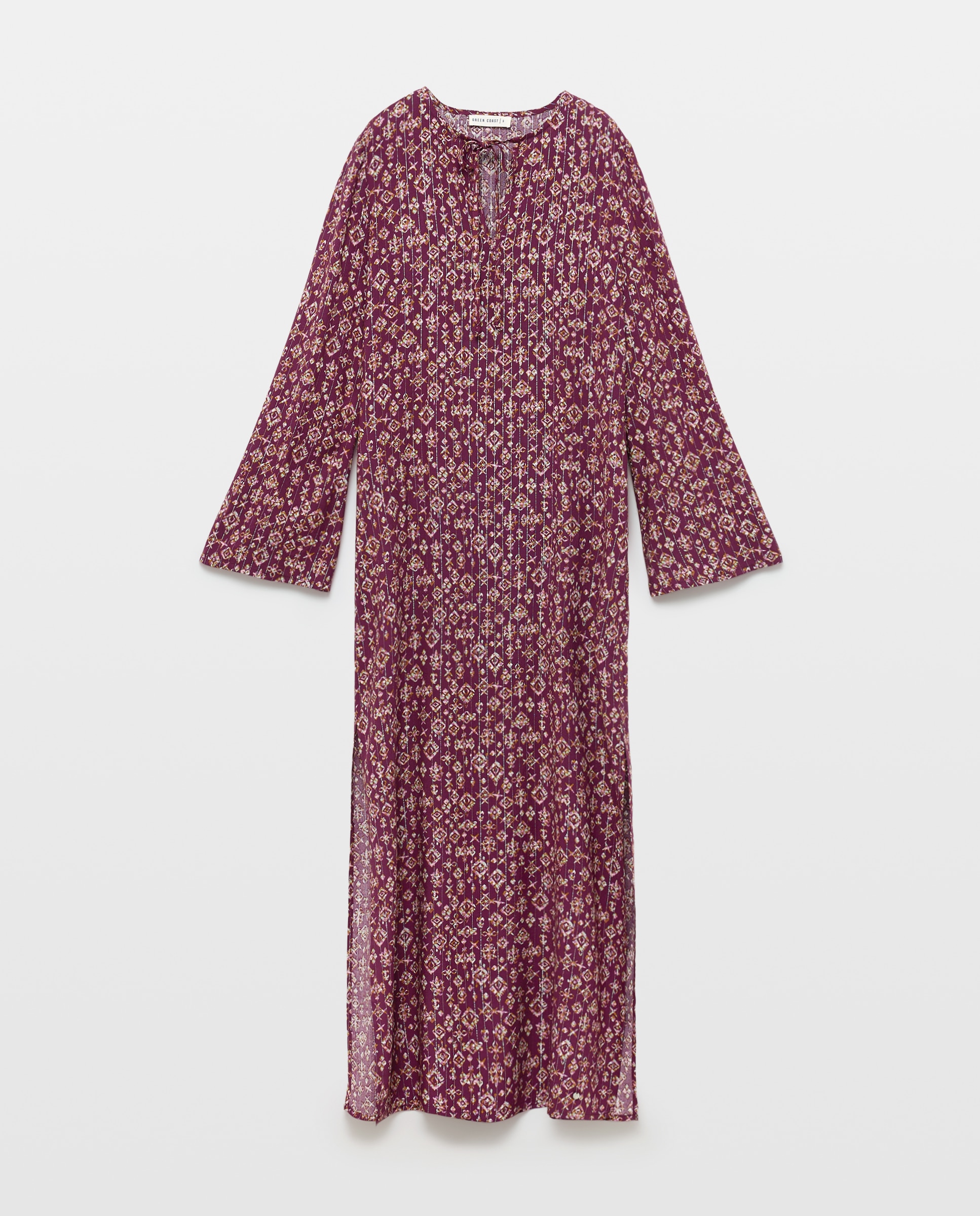 Vestido comprido estampado Bordeaux-5