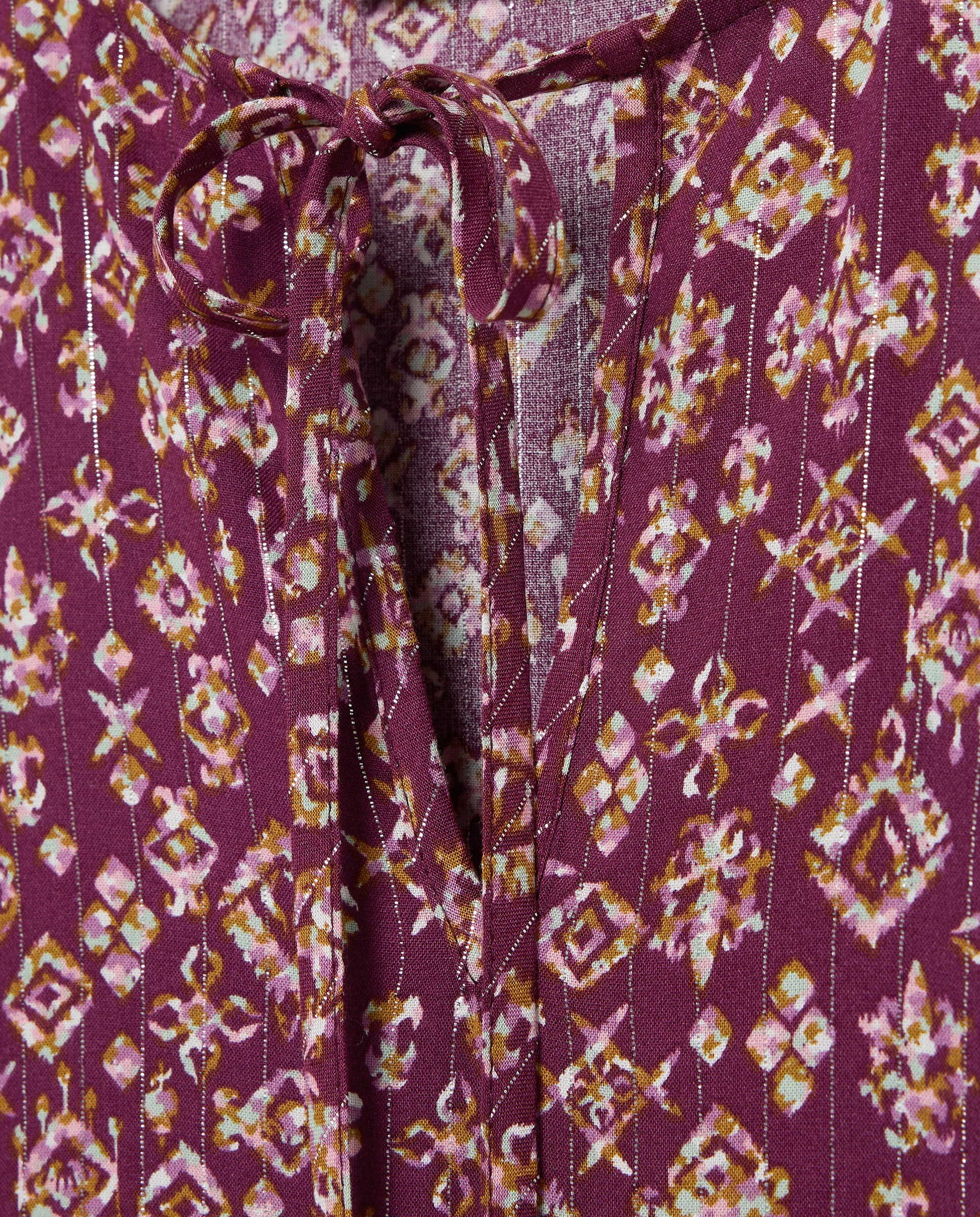 Vestido comprido estampado Bordeaux-6