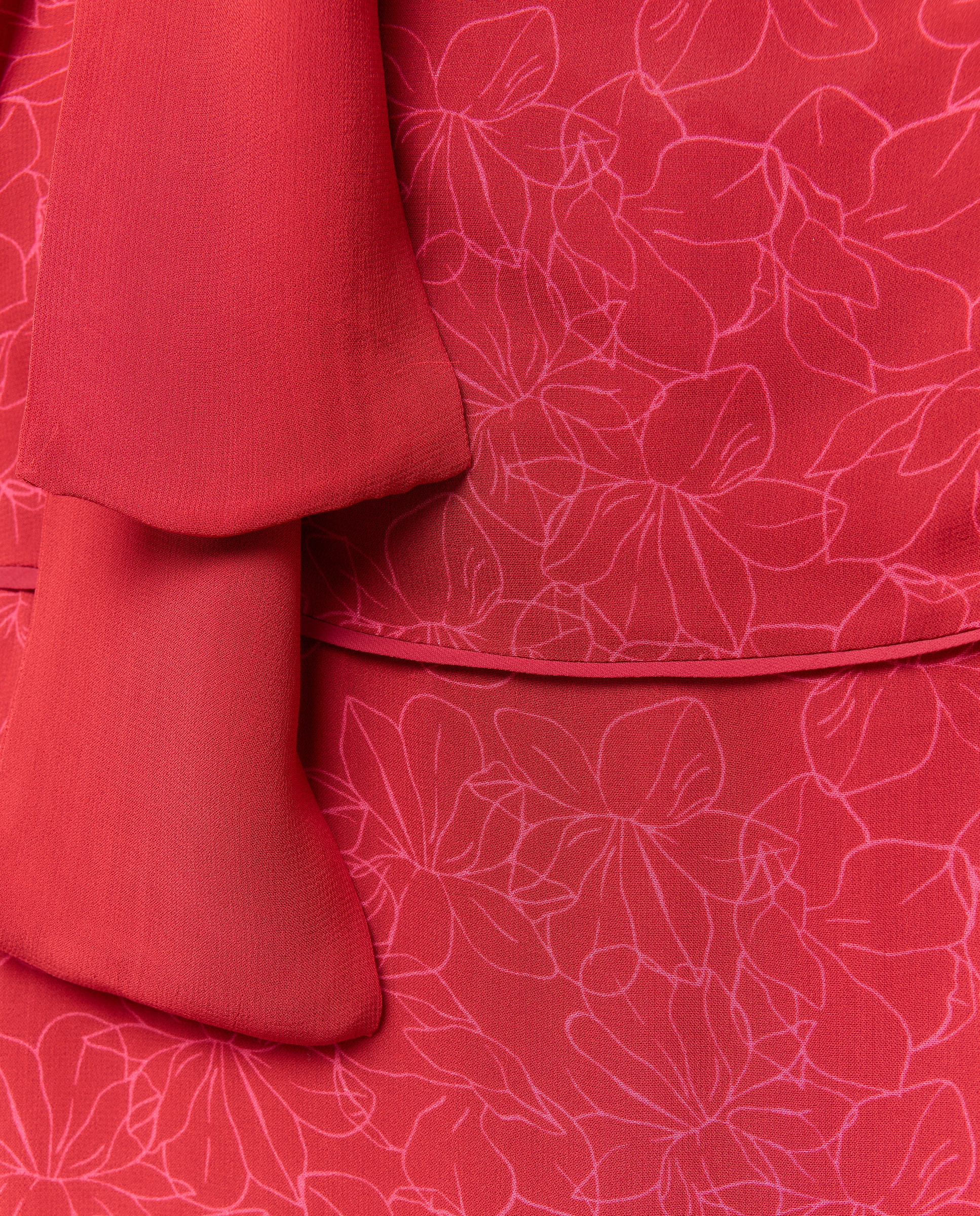 Vestido Estampado com Decote Caicai e Camadas 600 Vermelho-6