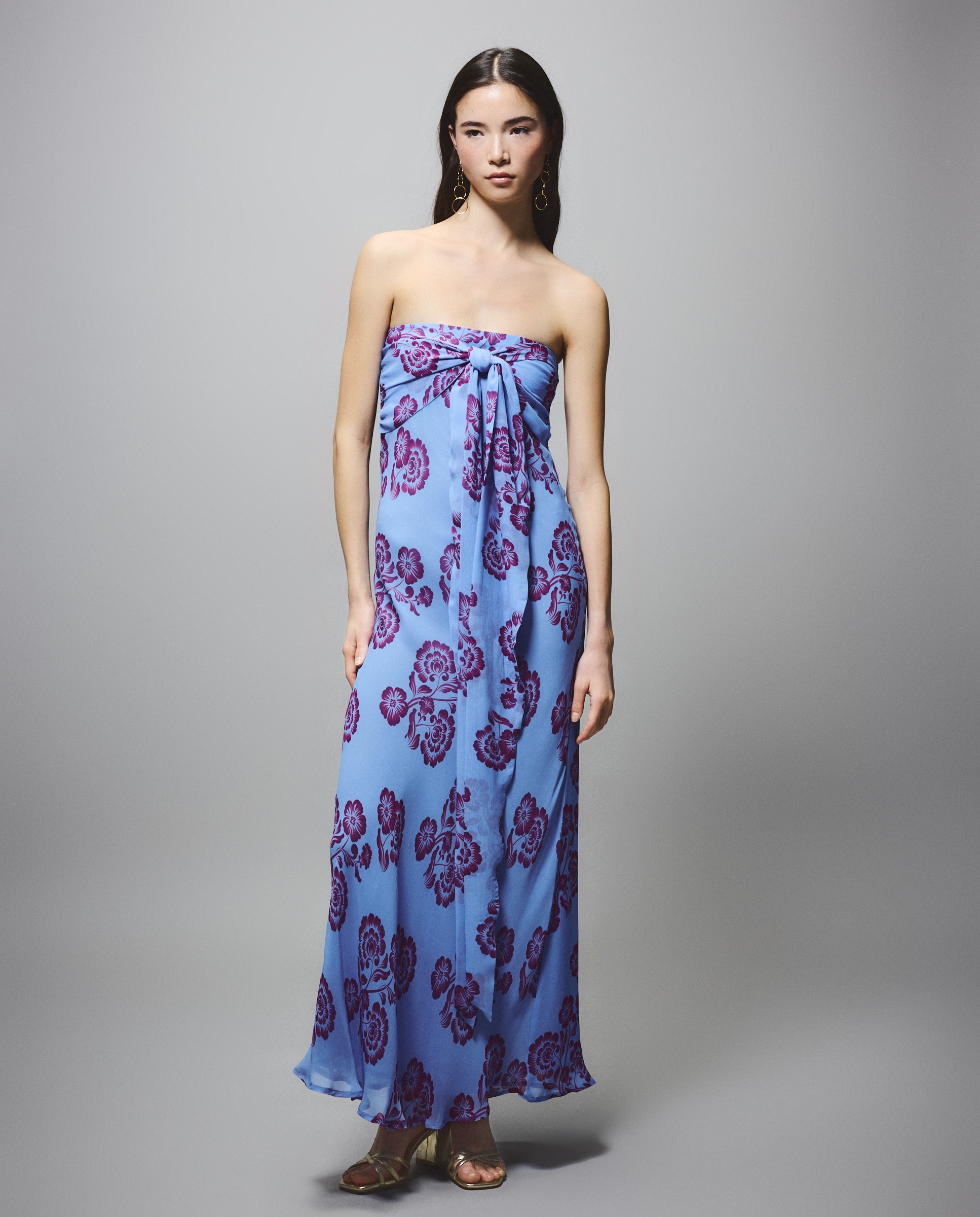 Vestido com Estampado Multiposições 410 Azul Claro-2