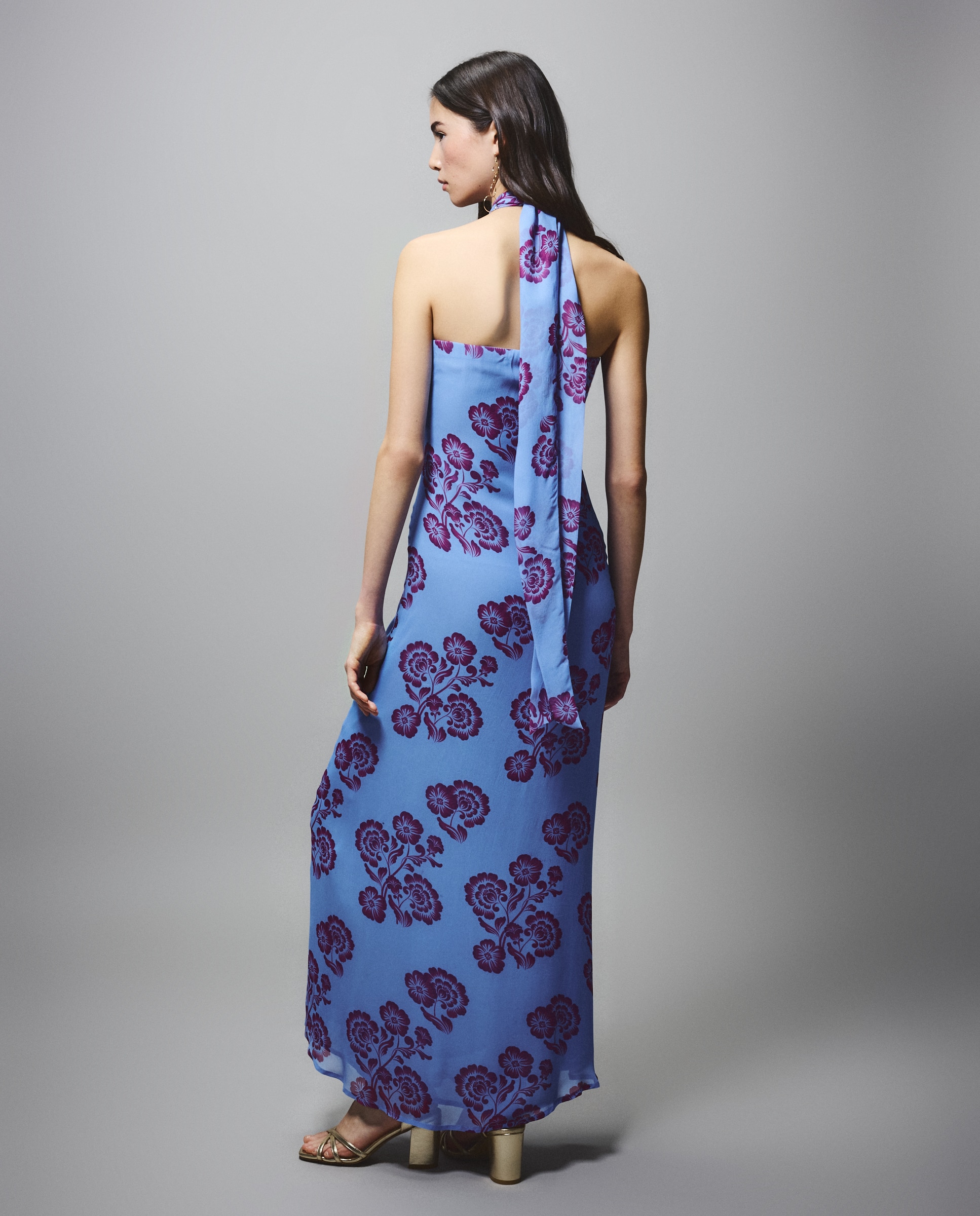 Vestido com Estampado Multiposições 410 Azul Claro-3