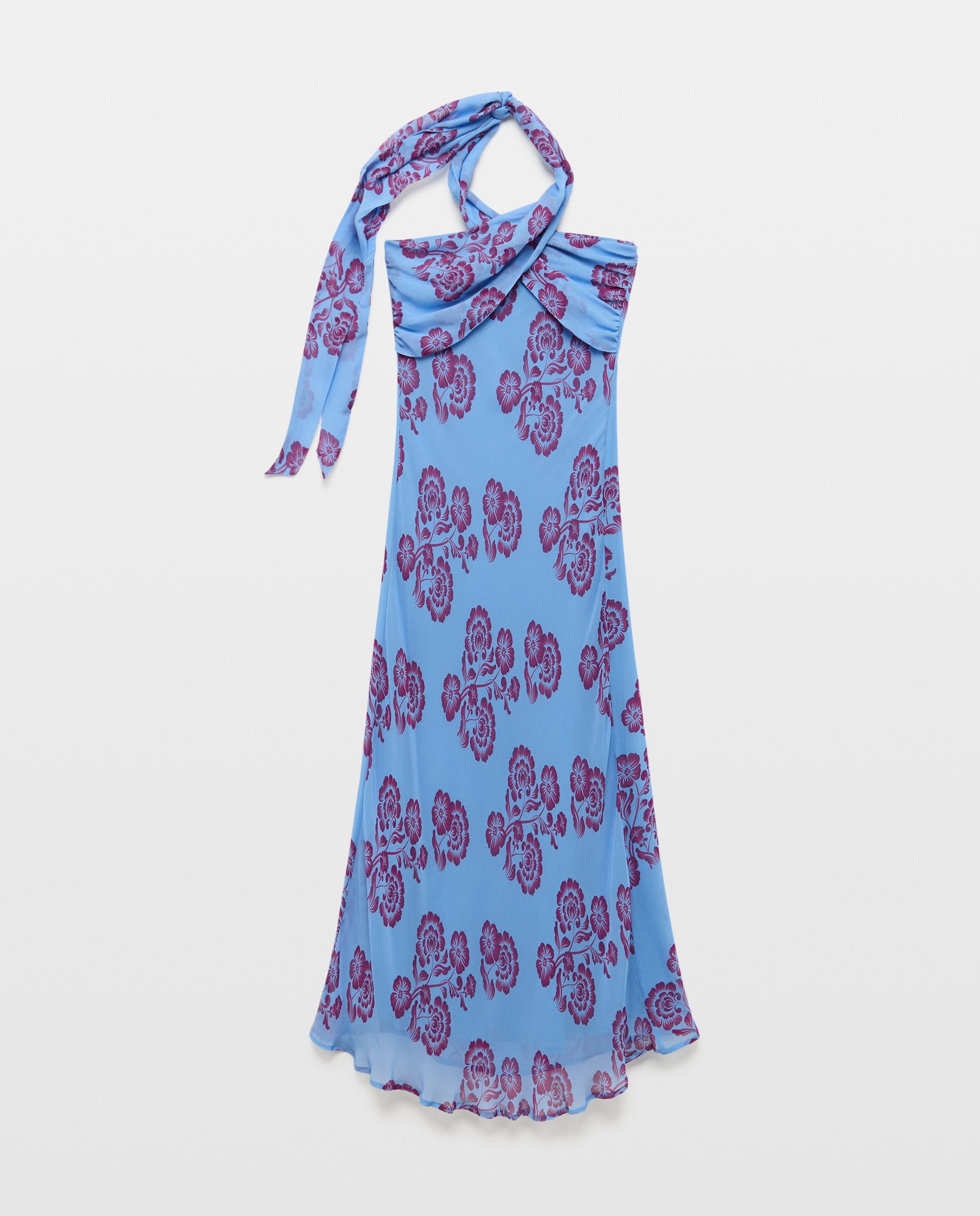 Vestido com Estampado Multiposições 410 Azul Claro-4