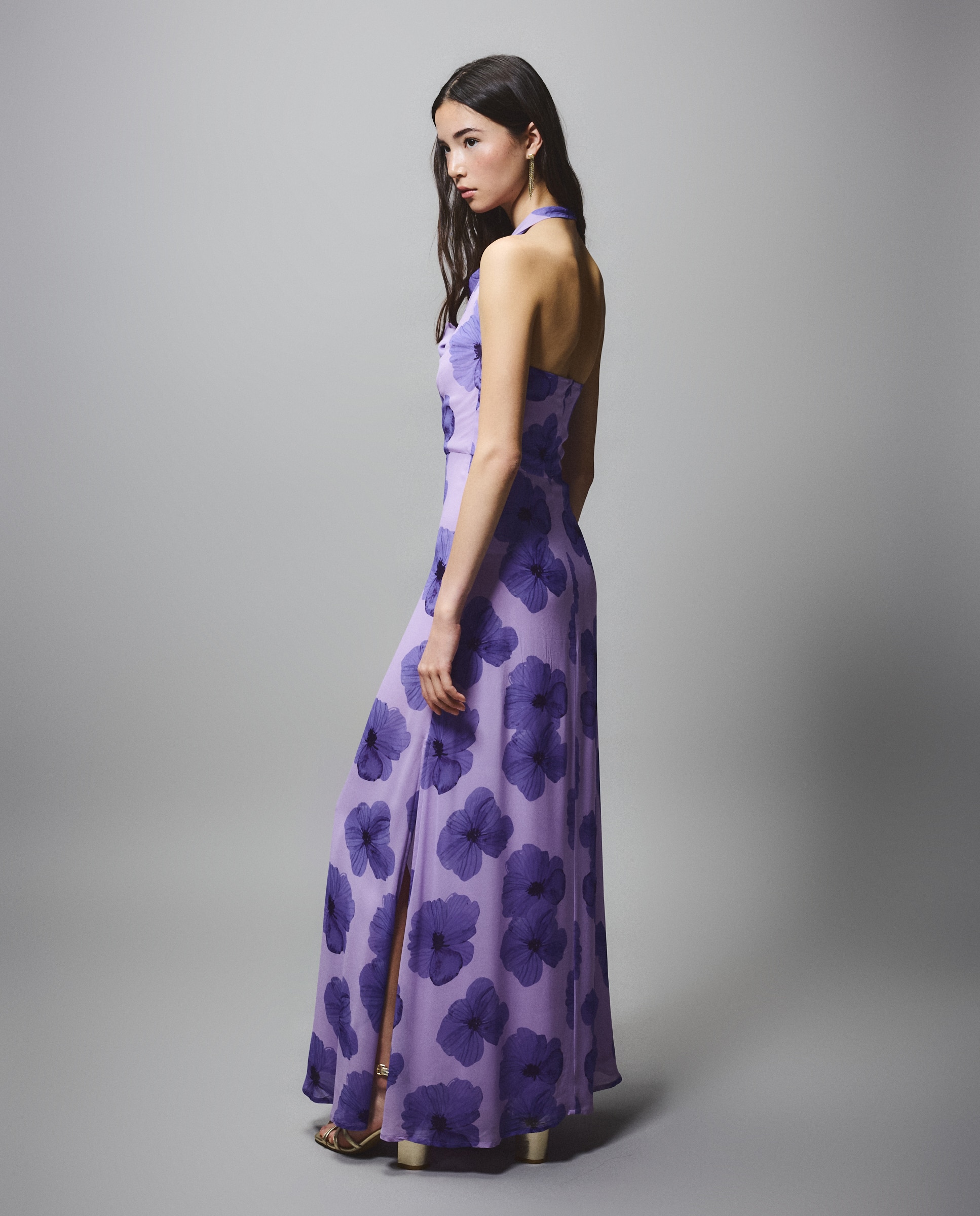 Vestido Halter com Estampado Buganvília-2