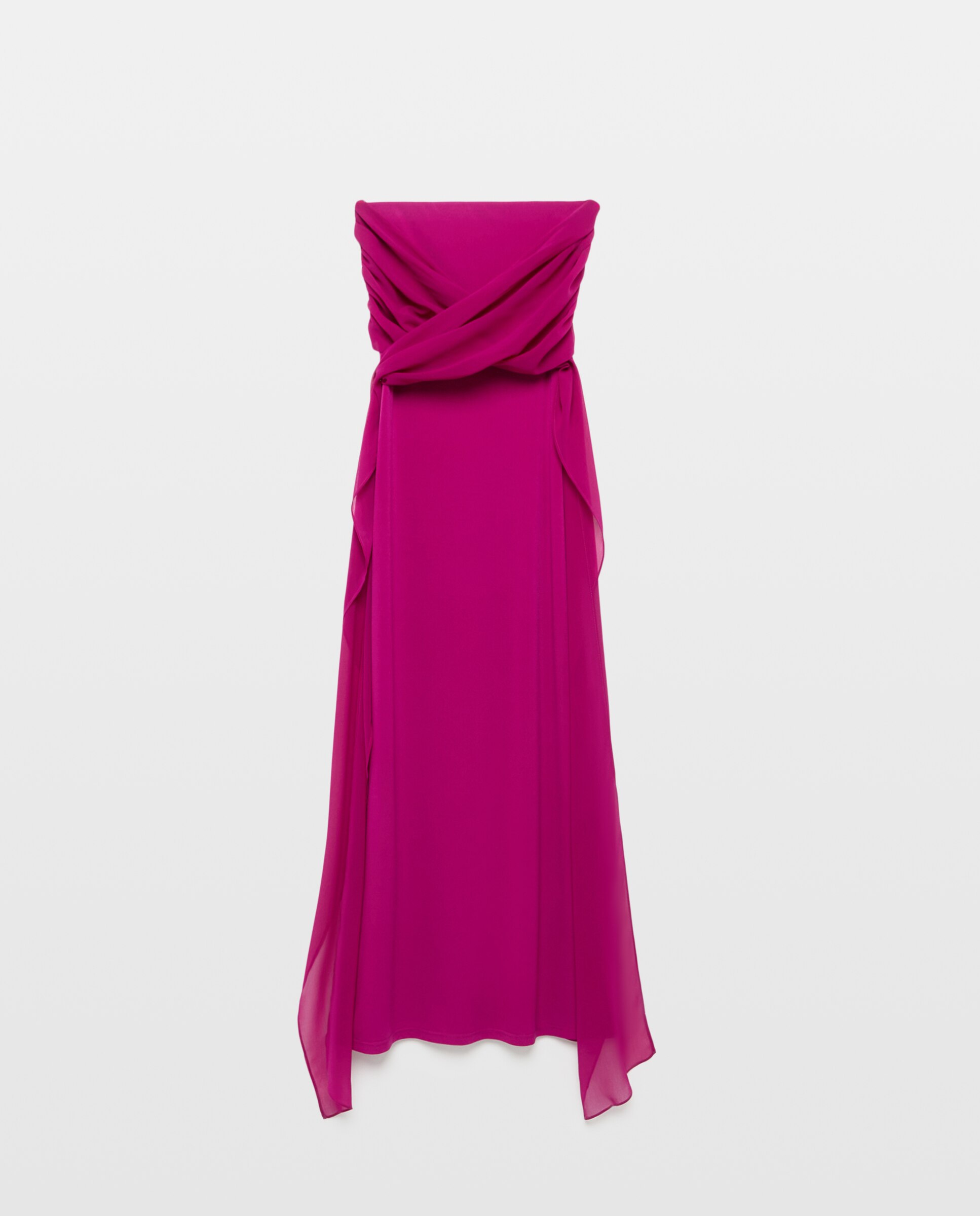 Vestido de Alças com Chiffon Rosa-4