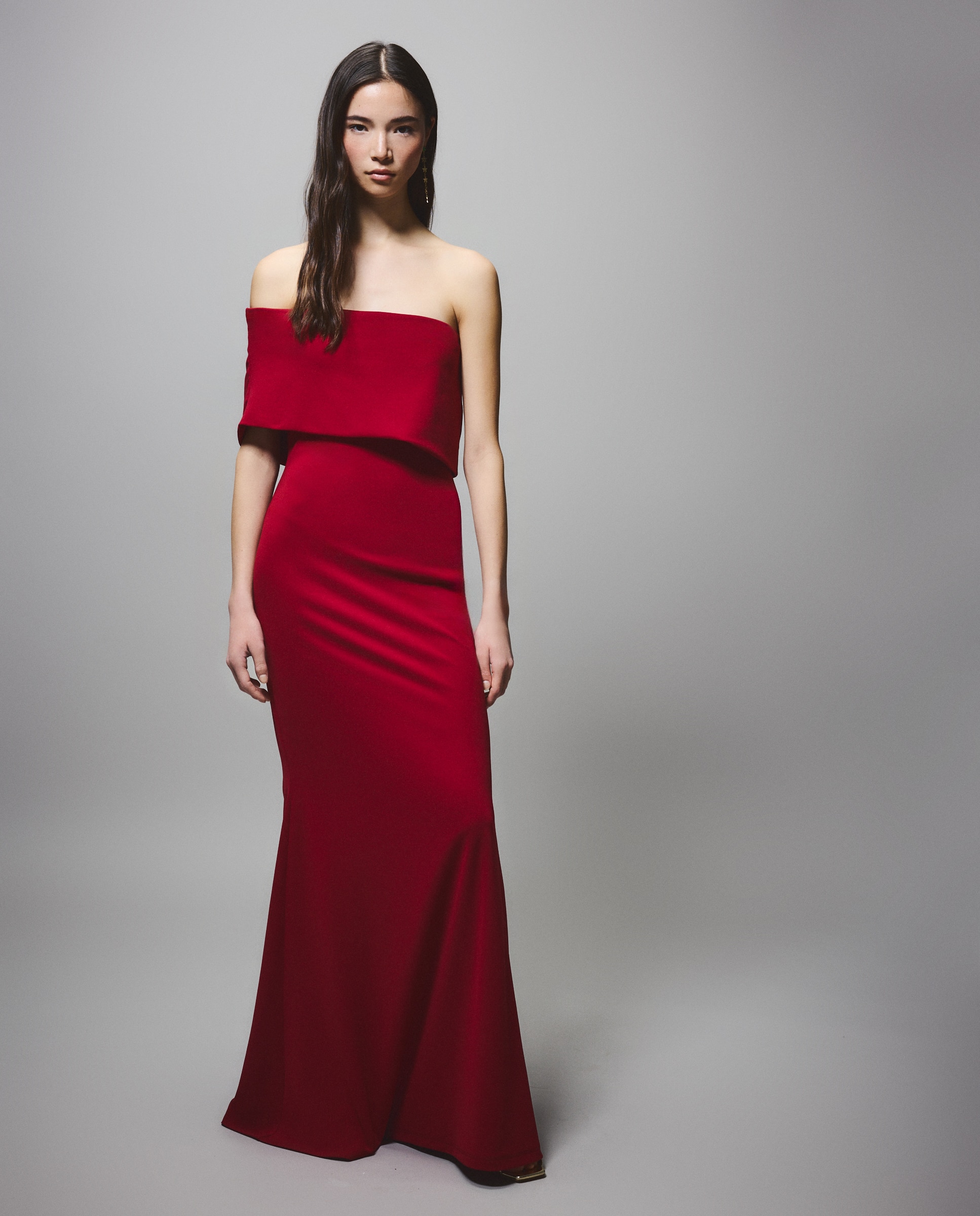 Vestido sirena escote barco - Green Coast - Rojo Rojo-1
