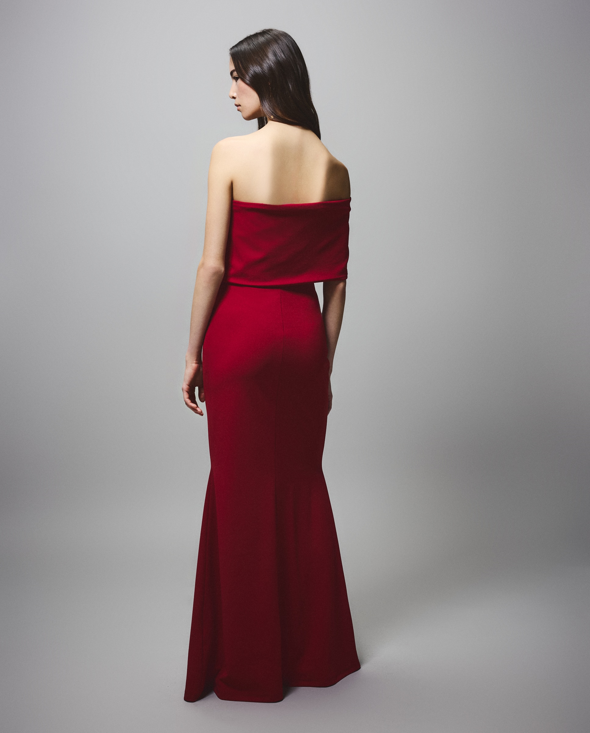 Vestido sirena escote barco - Green Coast - Rojo Rojo-3