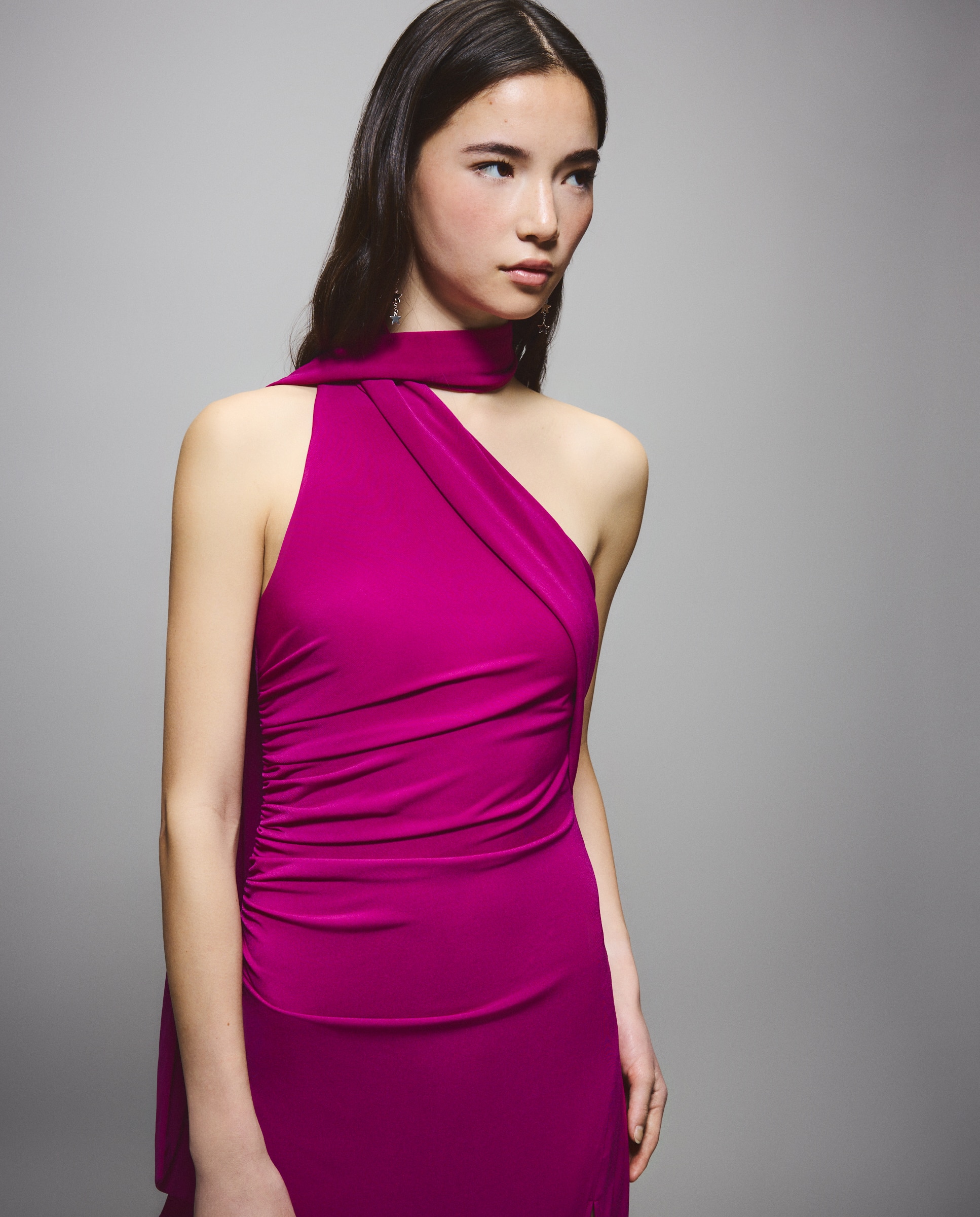 Vestido Assimétrico com Laço Kia Rosa-2