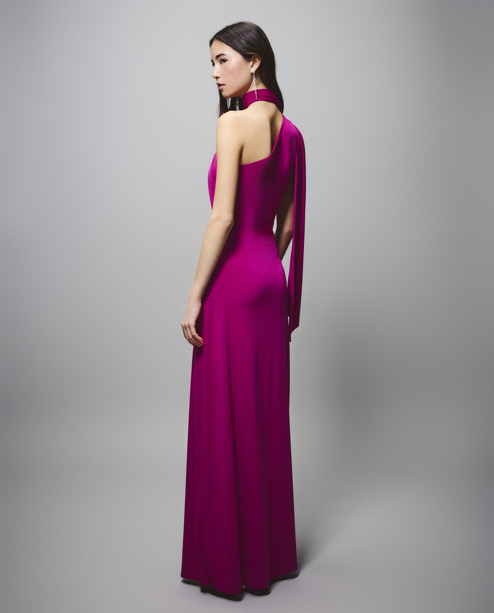 Vestido Assimétrico com Laço Kia Rosa-3