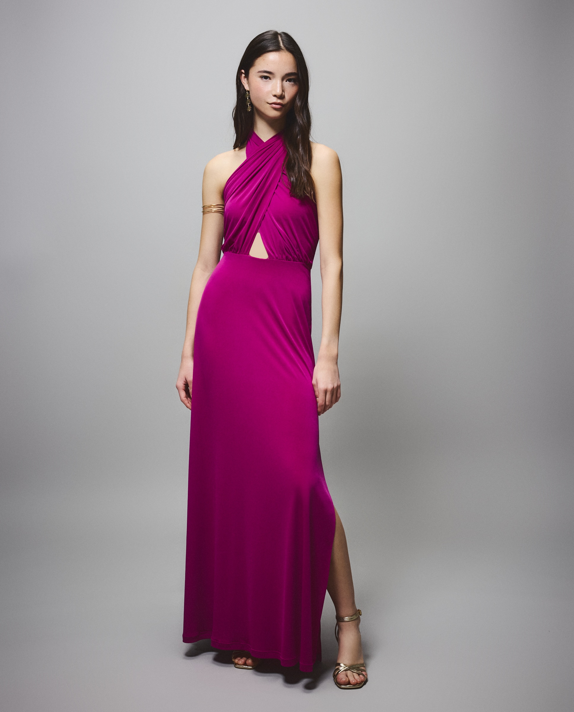 Vestido cut out con lazo - Green Coast - Azul Rosa-1