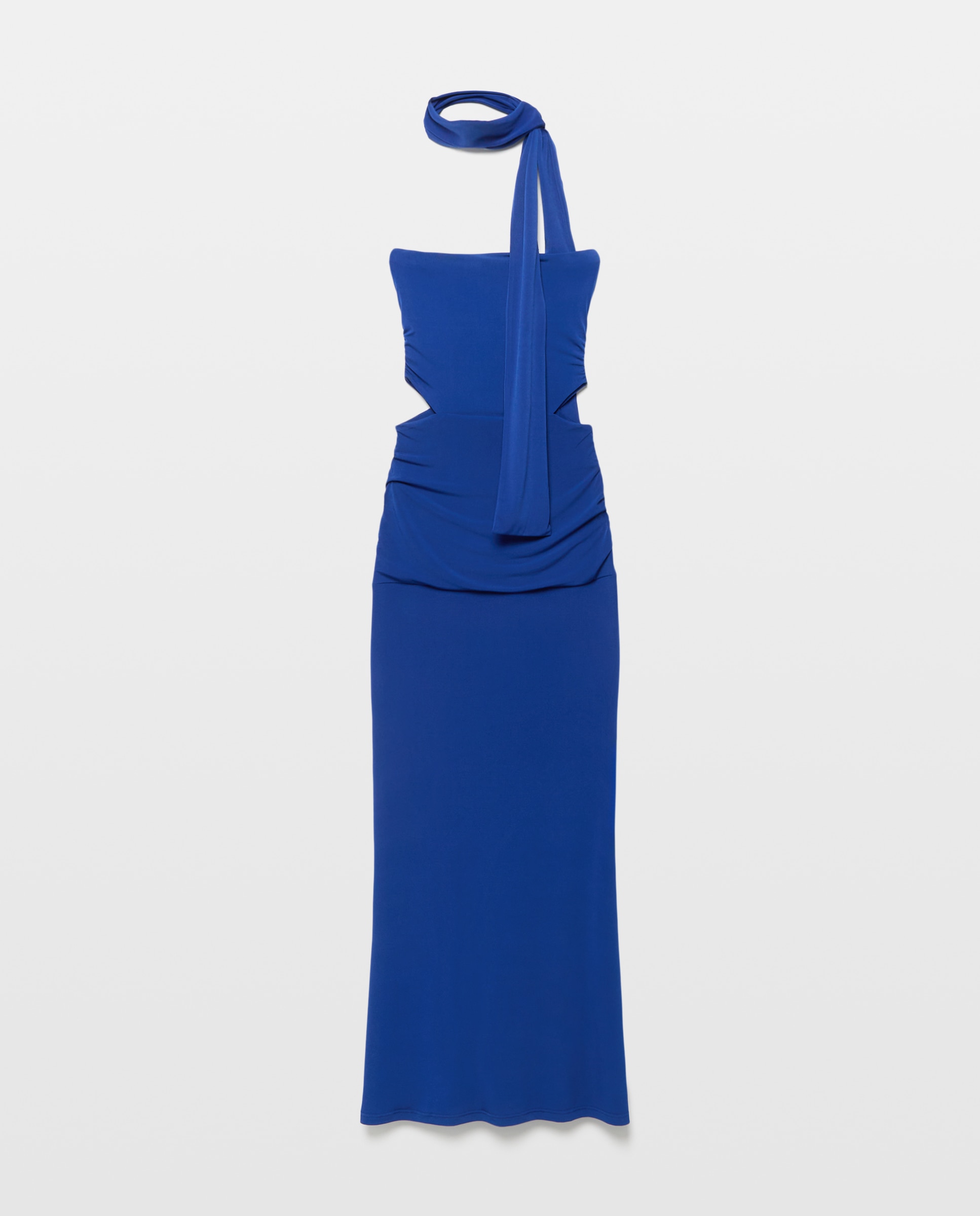 Vestido de Malha com Decote Caicai Azul-5