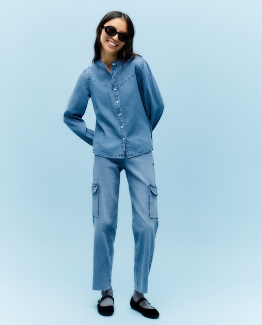 Camisa de mujer vaquera manga larga