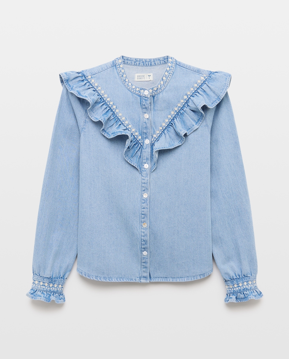 Imagen 0 de Camisa denim de mujer Azul pálido