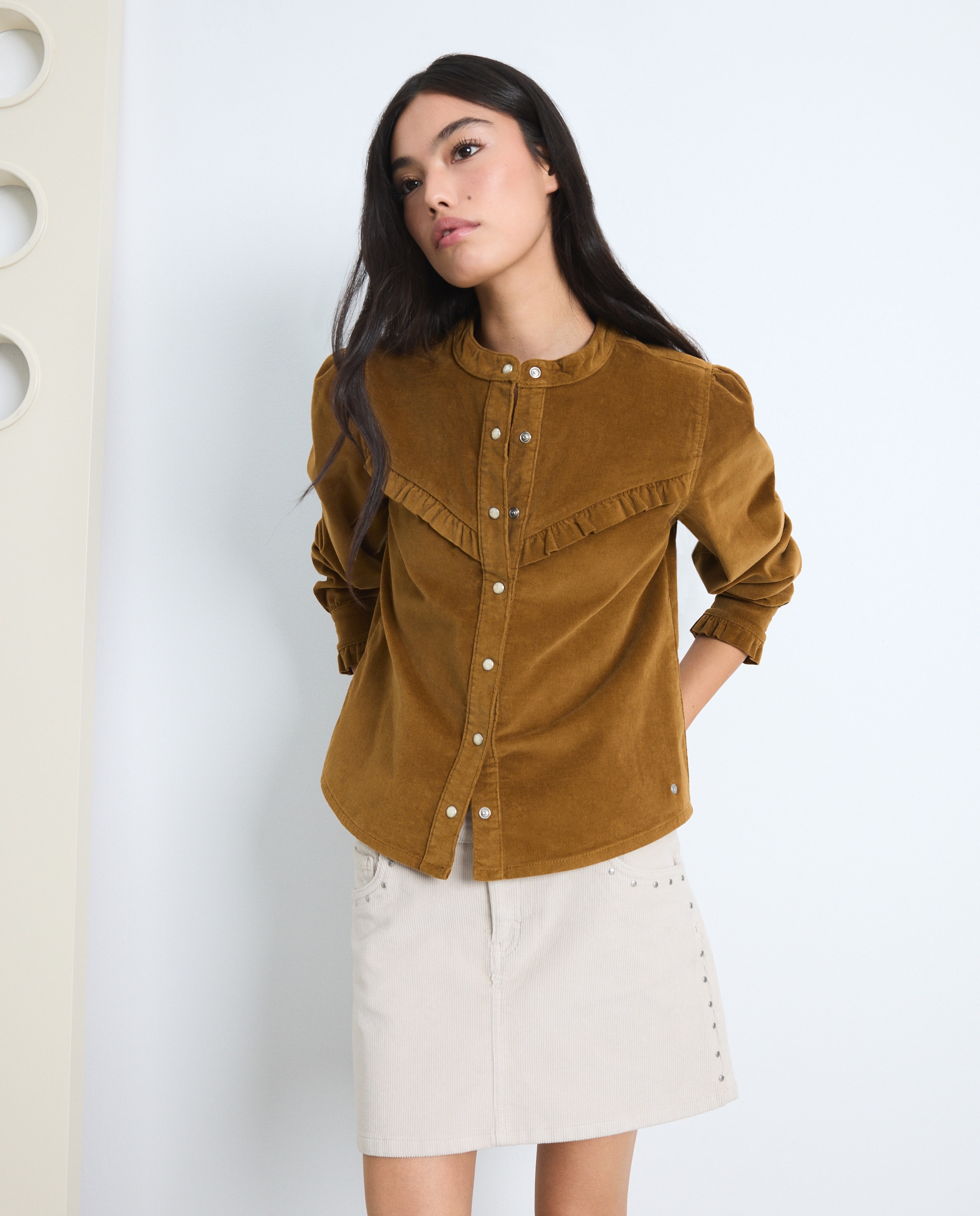Camisa pana de mujer - Green Coast - 400 Azul 400 Azul-1