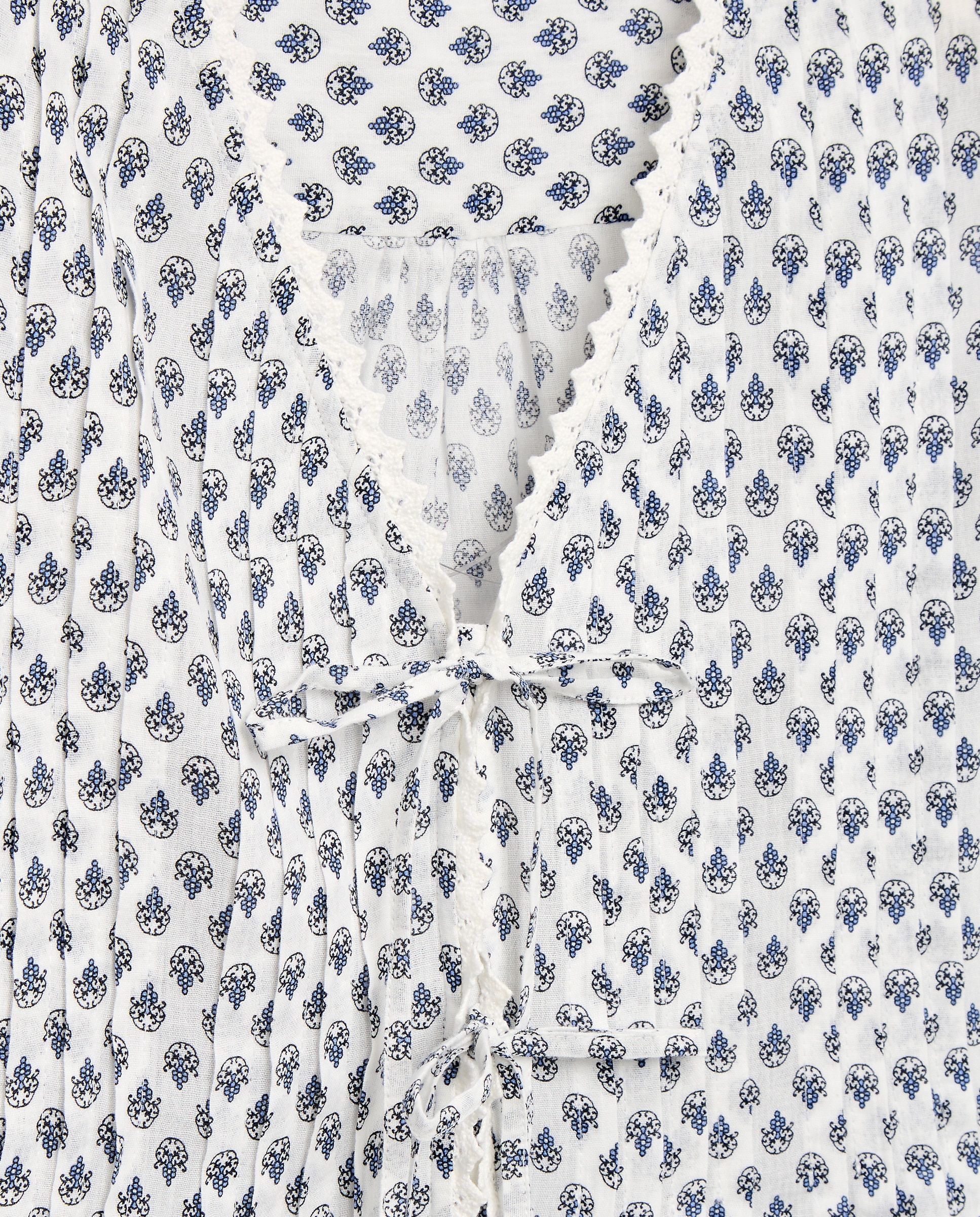 Blusa jaretas con lazos - Green Coast - Blanco roto Blanco roto-2