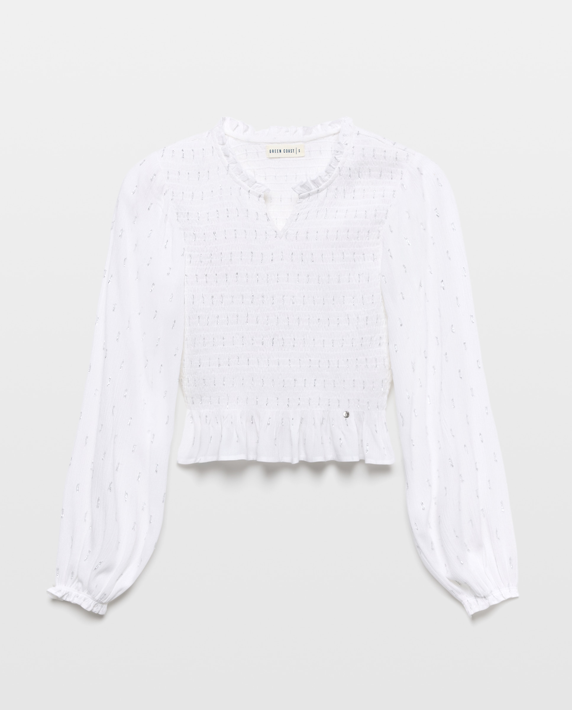 Imagem 0 de Blusa com Elásticos e Detalhe em Bico