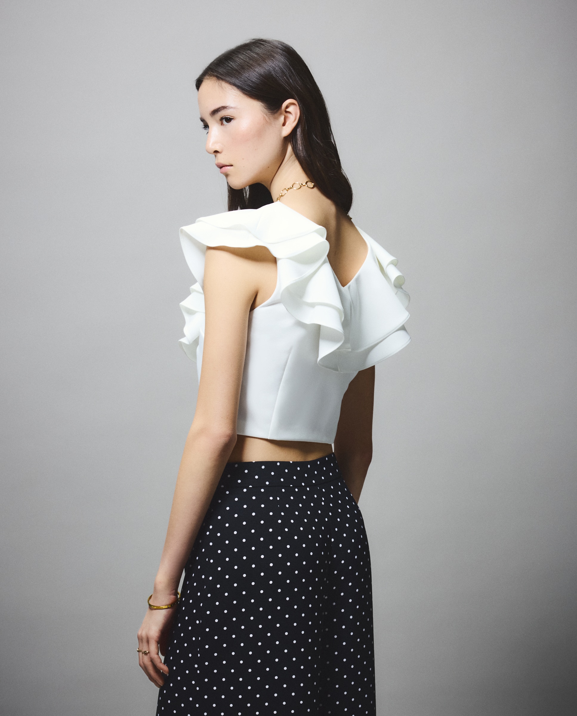 Top Liso com Decote em Bico Branco-marfim-3