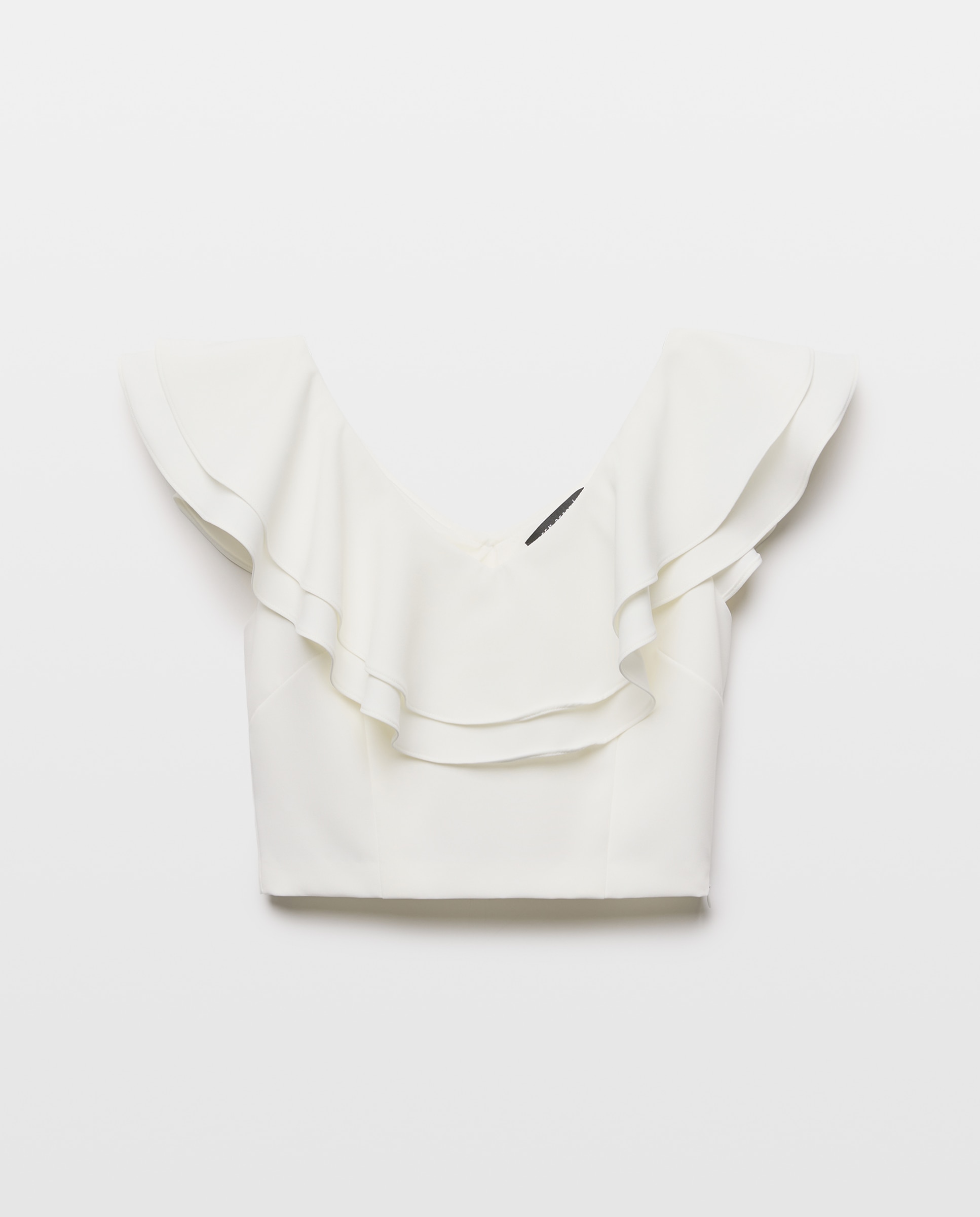 Top Liso com Decote em Bico Branco-marfim-5