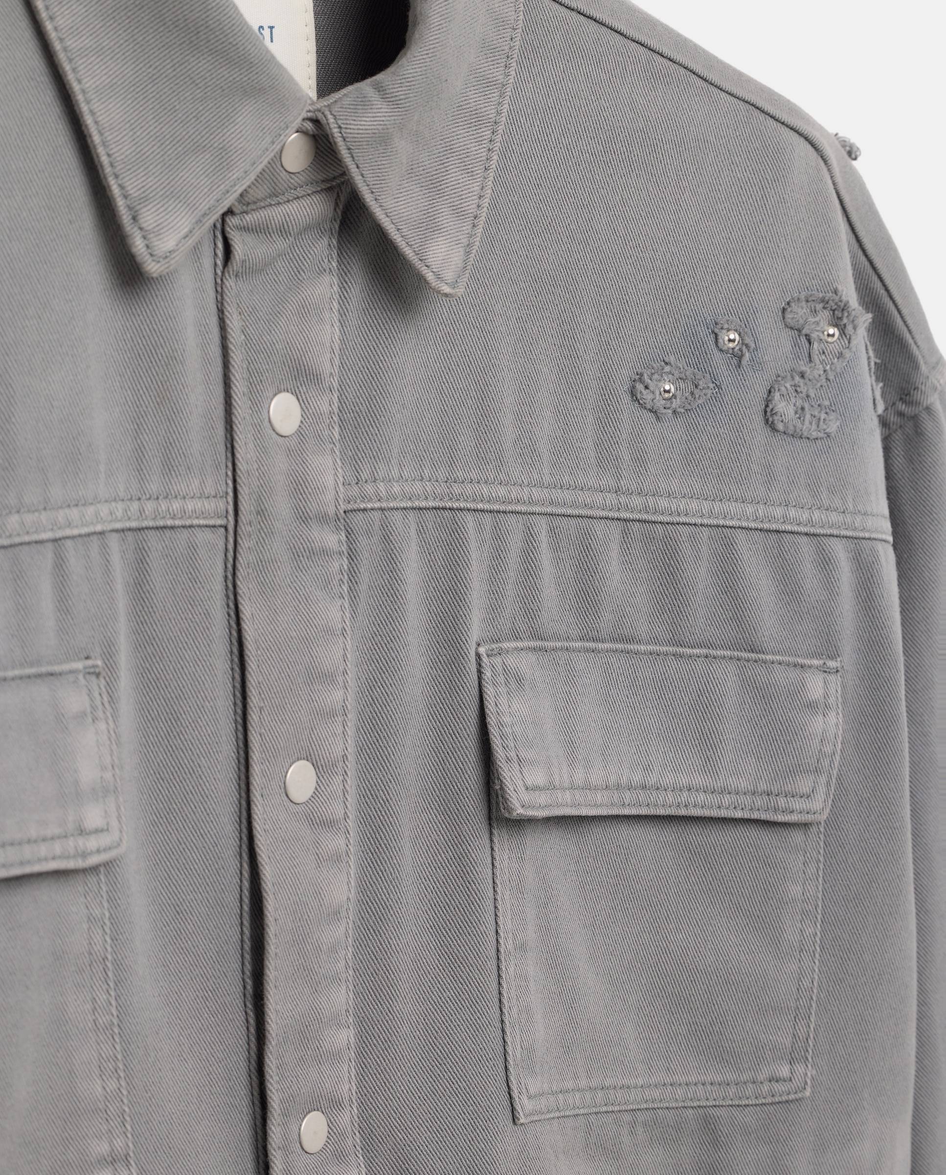 Sobrecamisa com Patch 820 Cinzento Médio-5