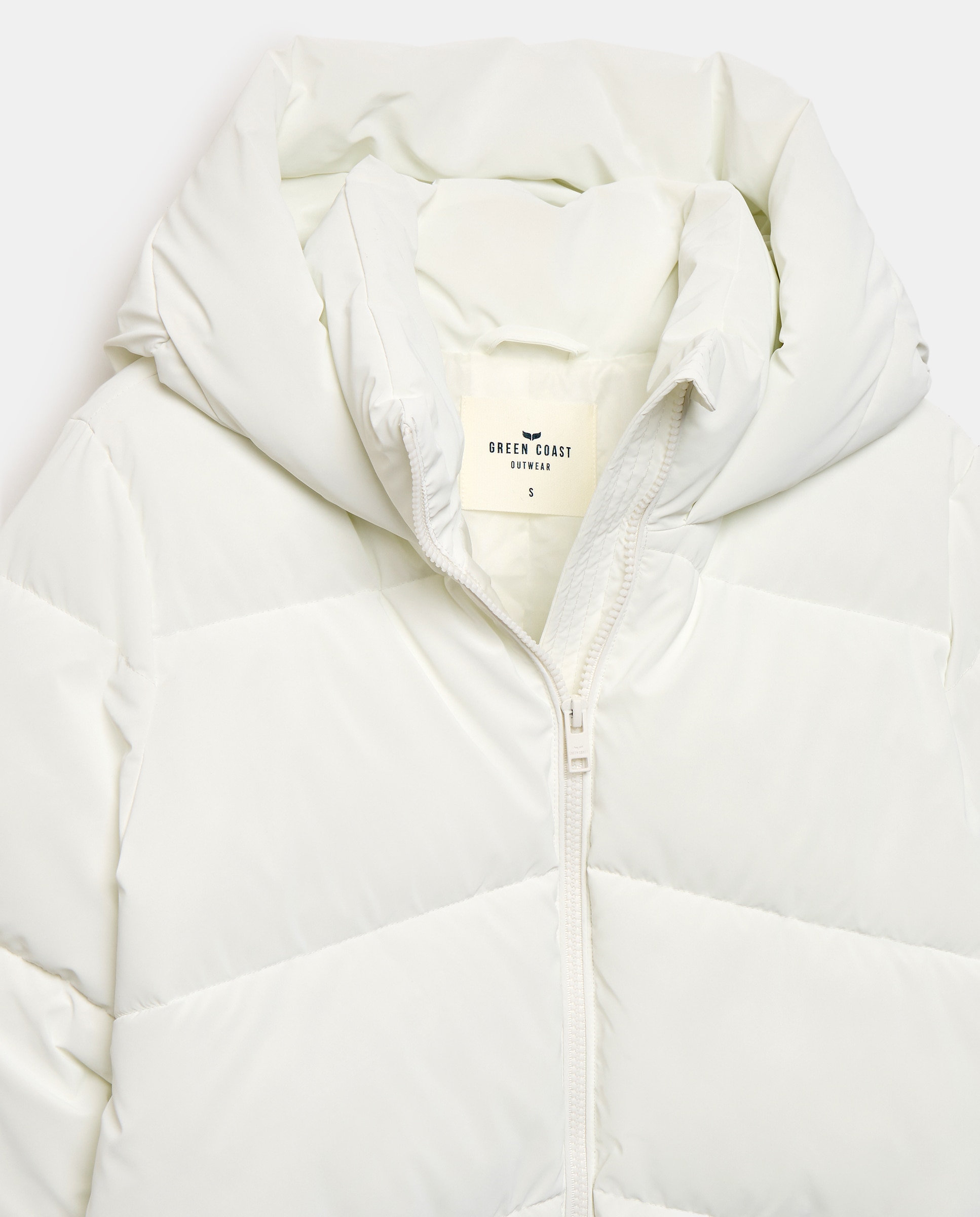 Imagen 2 de Acolchado de mujer largo capucha - Green Coast - Blanco Blanco