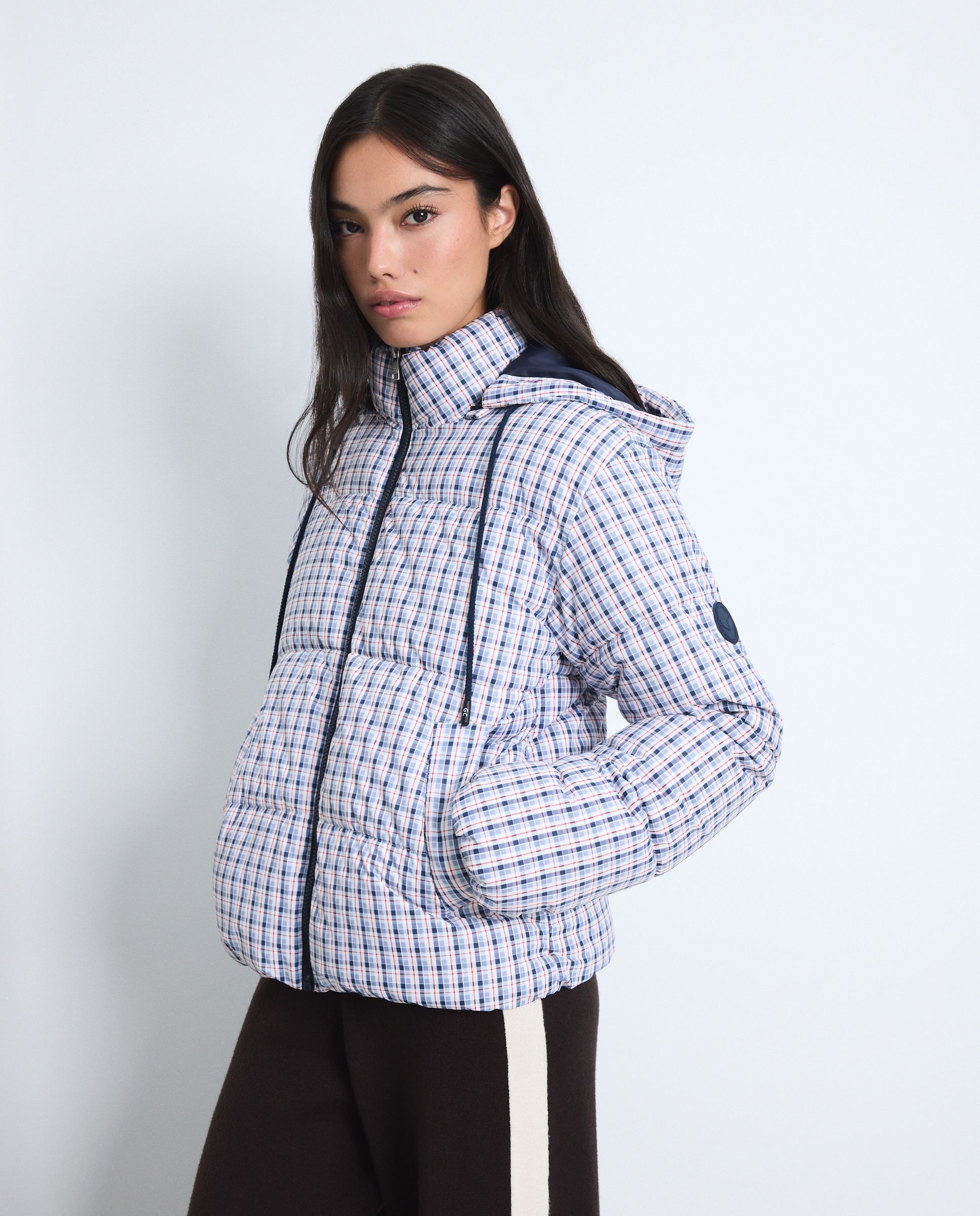 Acolchado de mujer cuadros capucha - Green Coast - 400 Azul 400 Azul-2