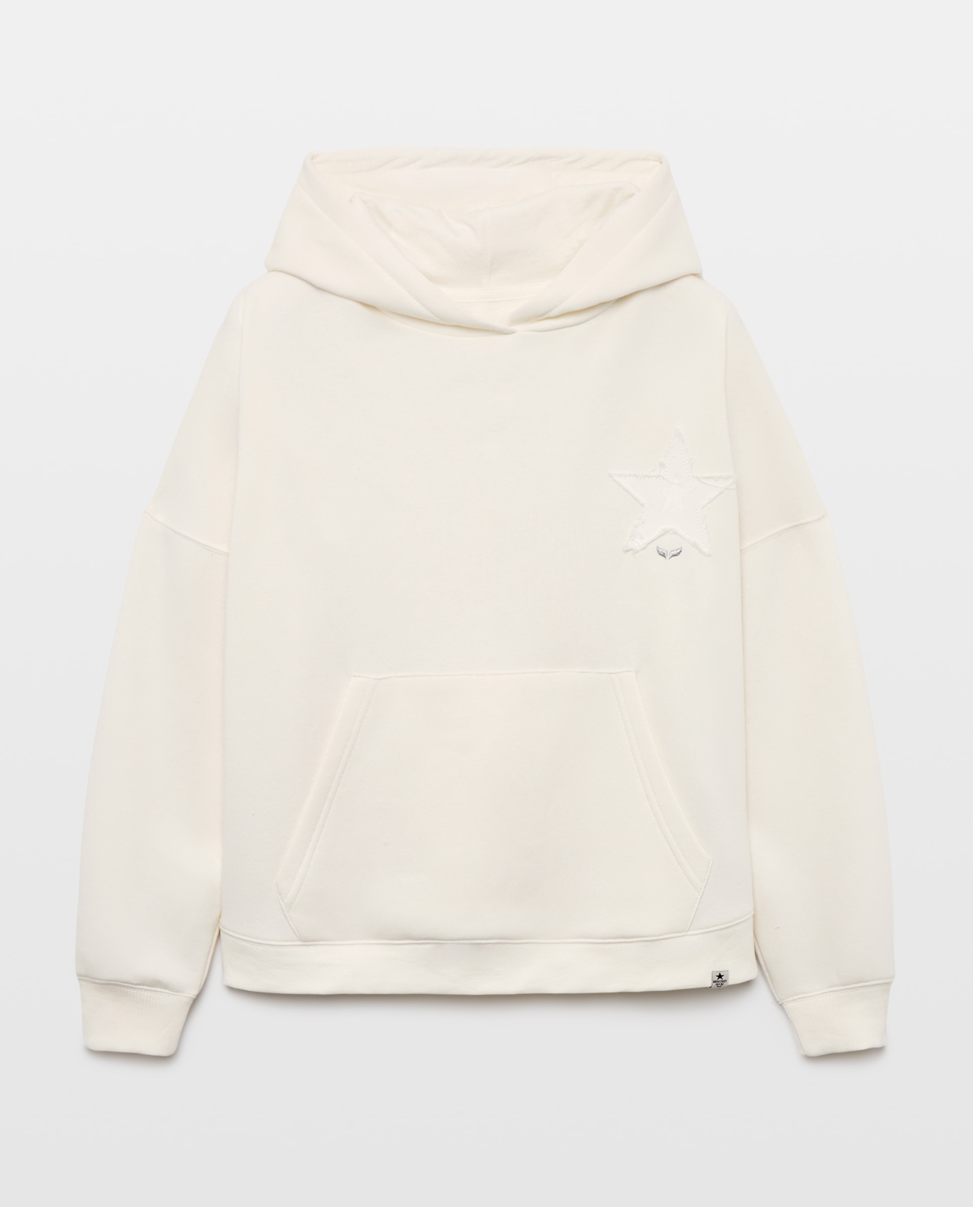 Imagen 0 de Sudadera capucha alas mujer Blanco roto