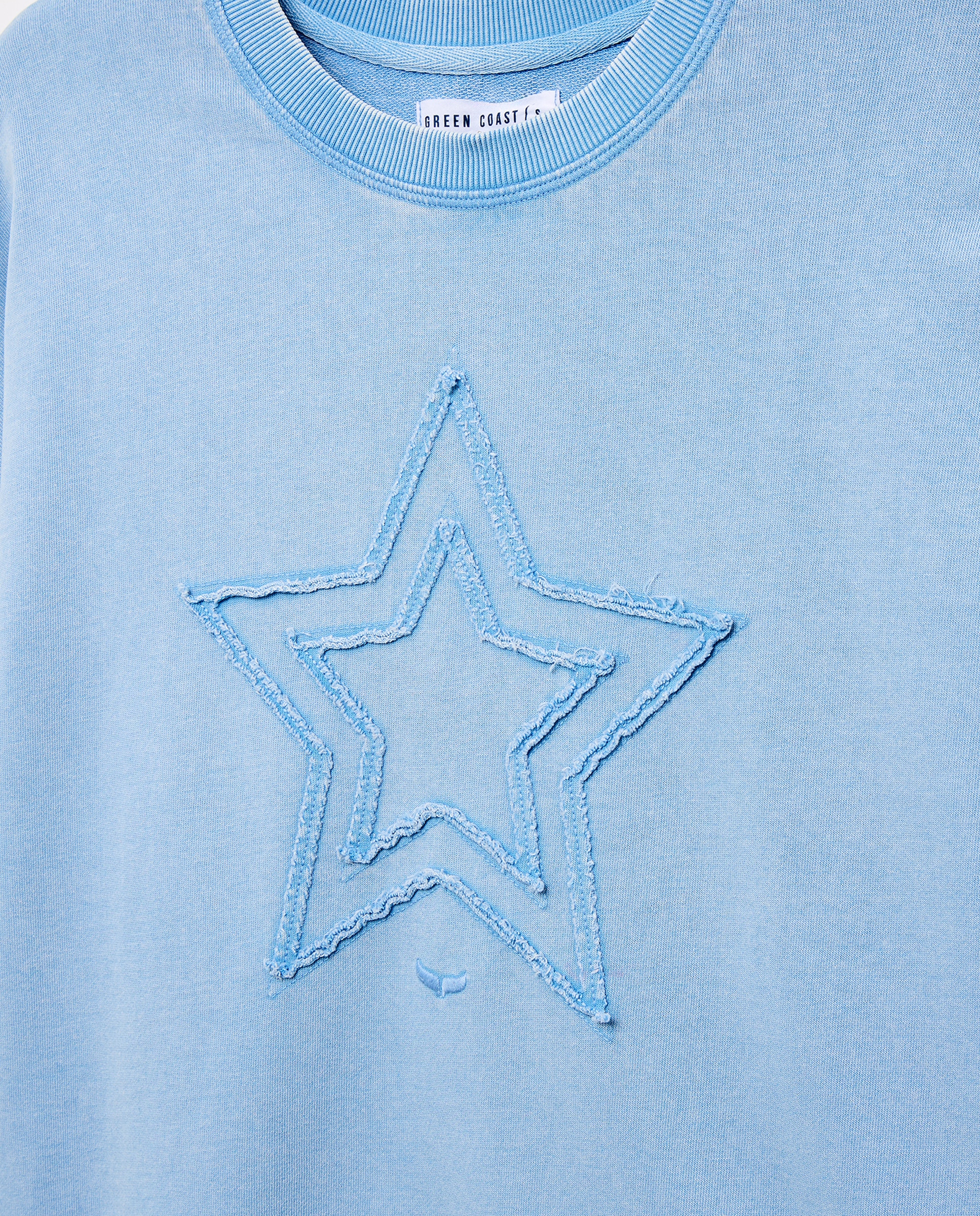 Sweatshirt de Manga Comprida com Bordado 400 Azul-2