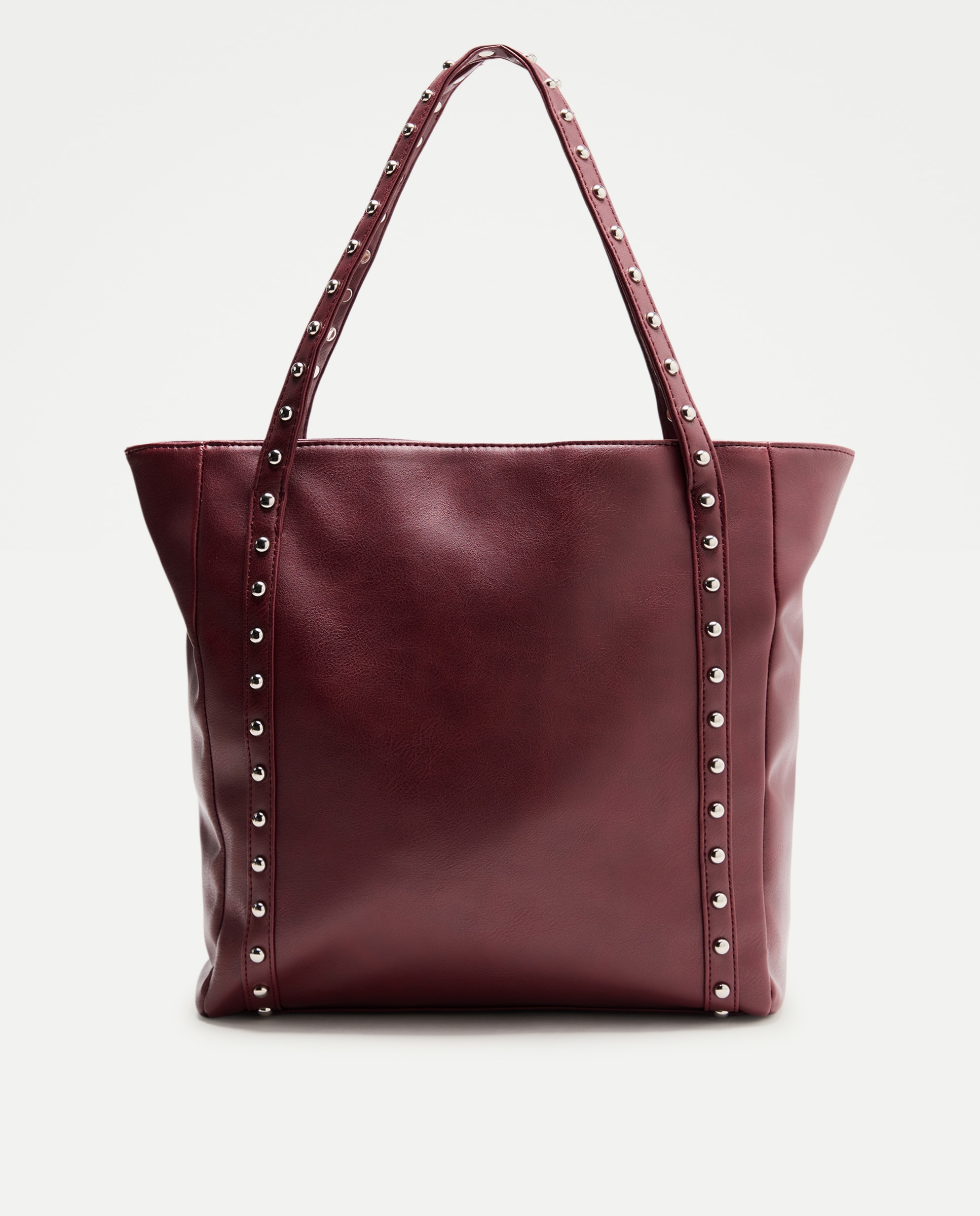 Mala shopping com tachas Bordeaux-1