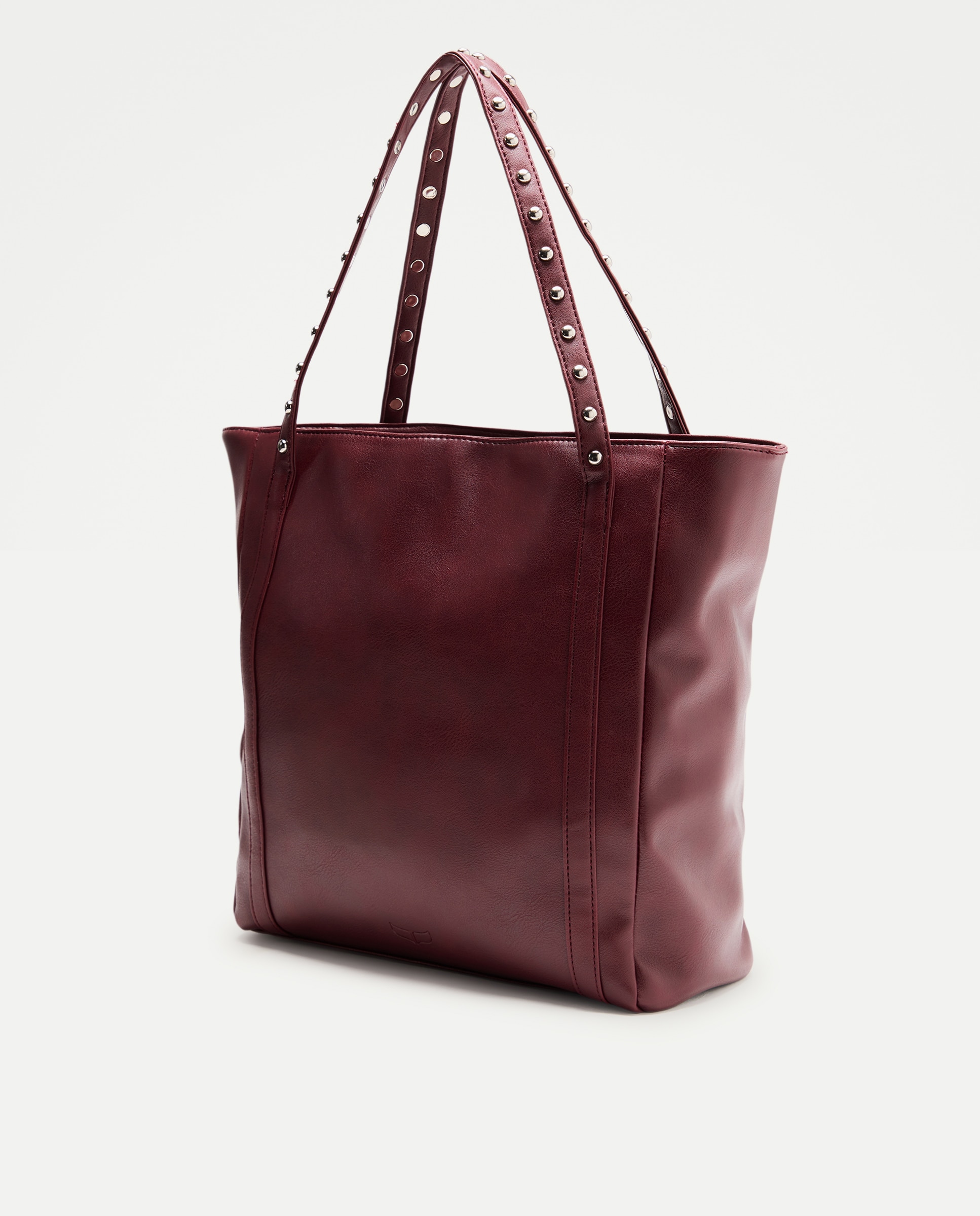 Mala shopping com tachas Bordeaux-2