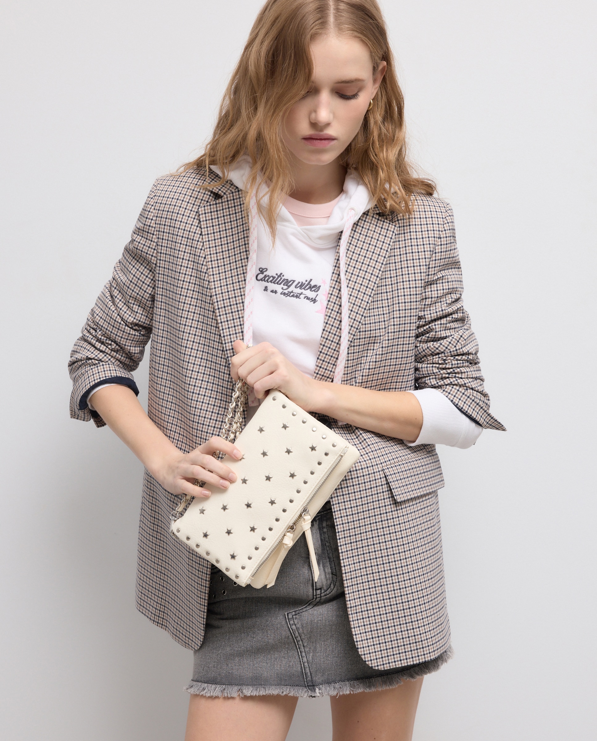 Mala a Tiracolo com Estrelas 120 Cru-5