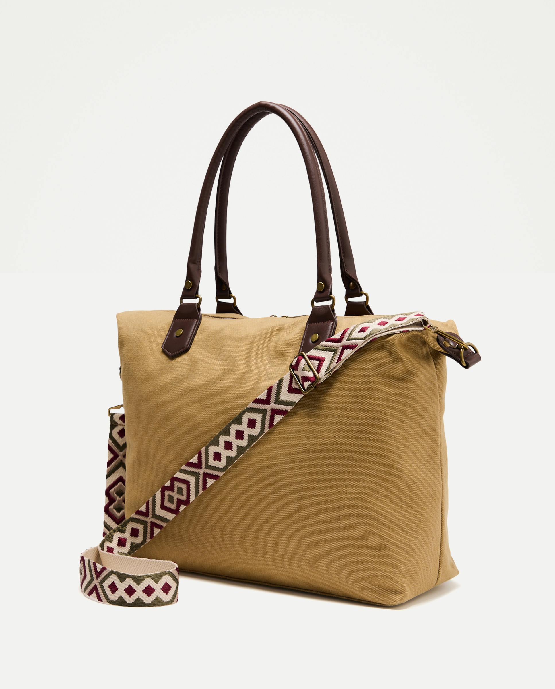 Mala Shopper com Alça Multicolor 520 Caqui-2