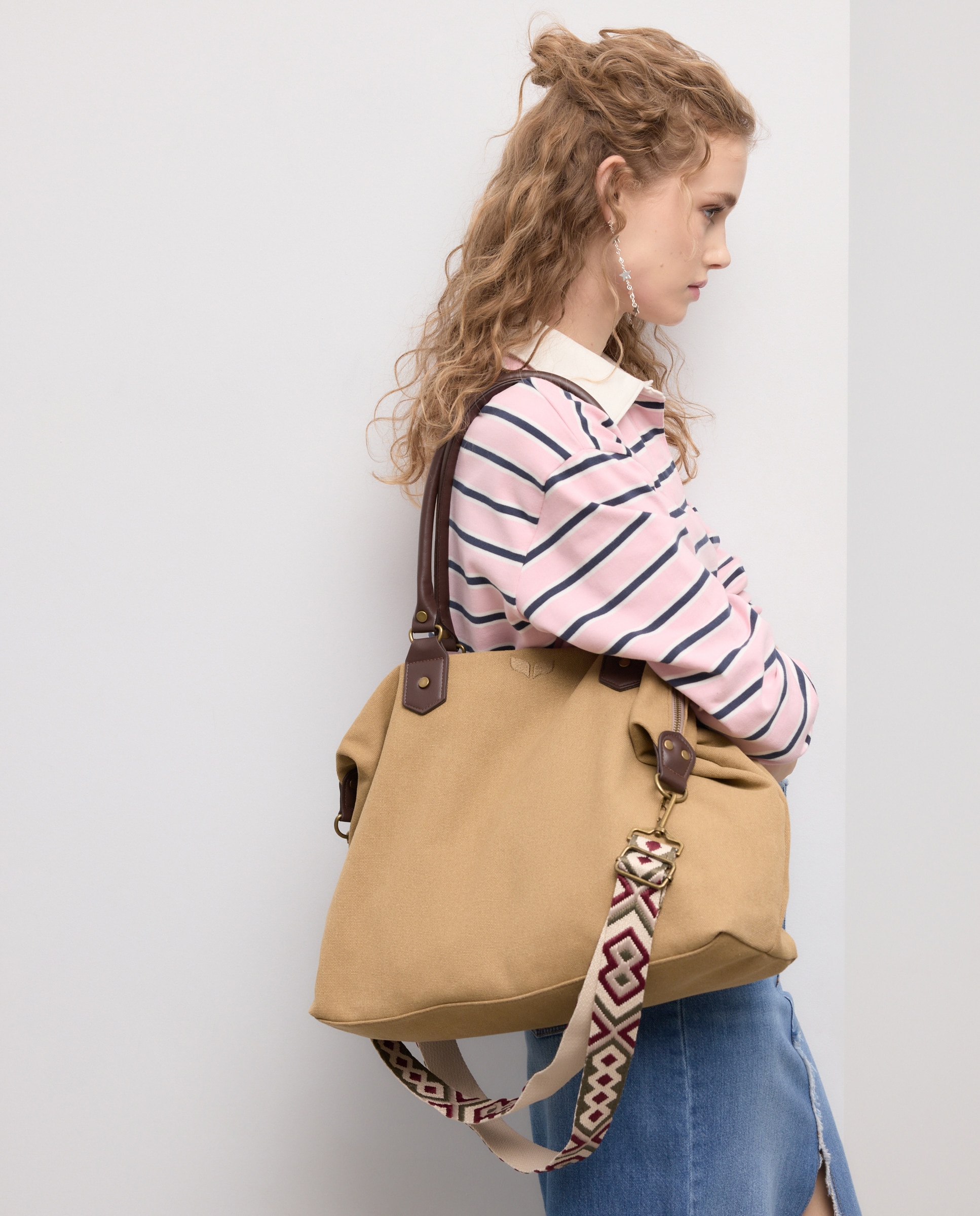 Mala Shopper com Alça Multicolor 520 Caqui-6