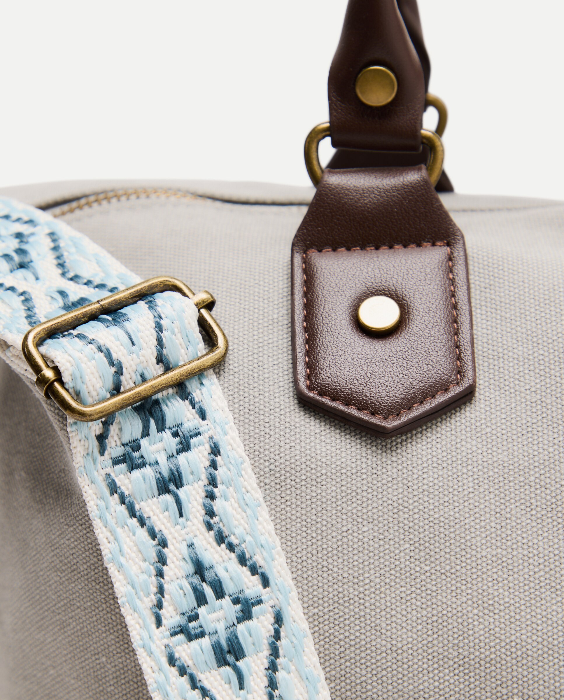 Mala Shopper de Algodão Cinzento-claro-4