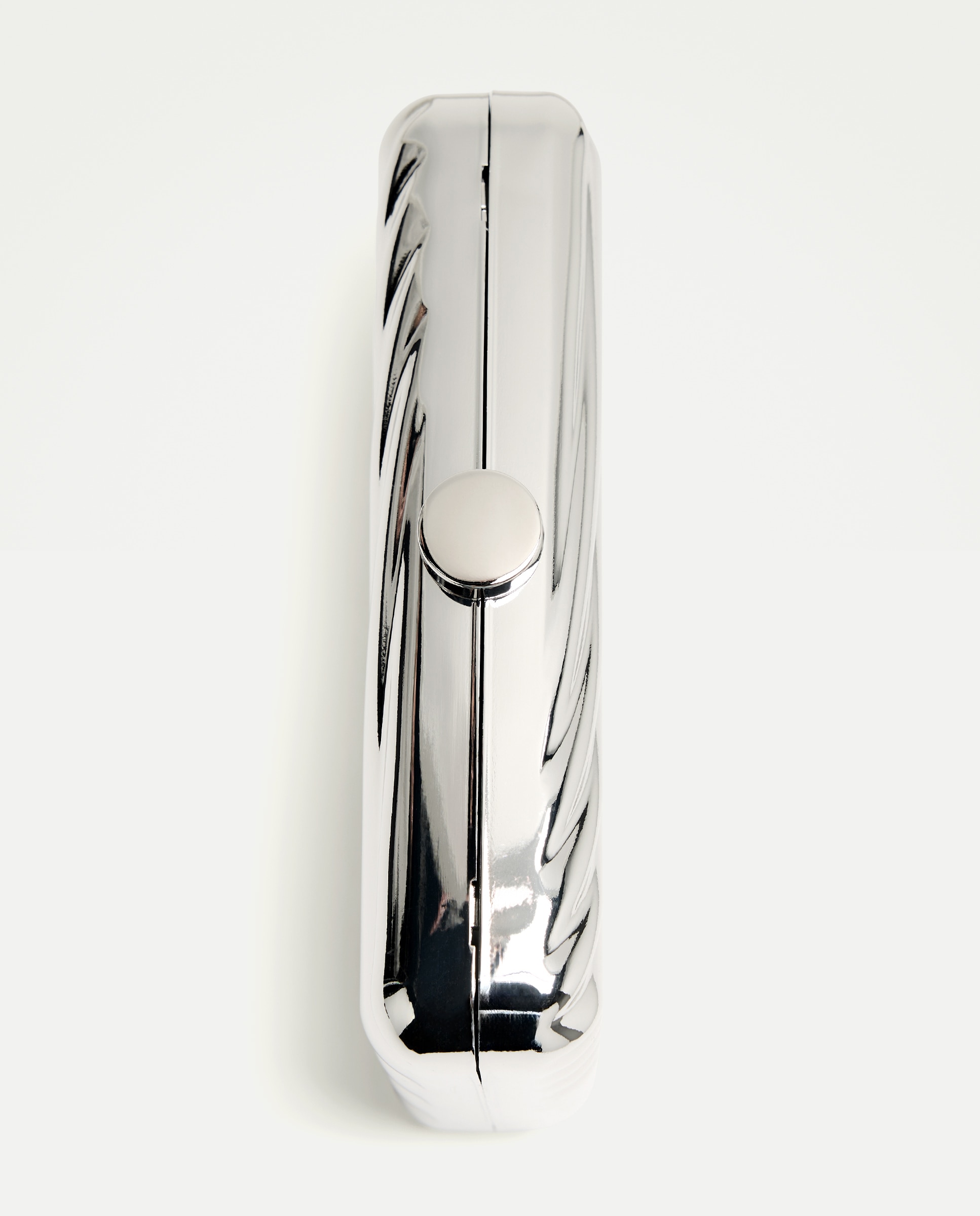 Mala Clutch Metálica Prata-4