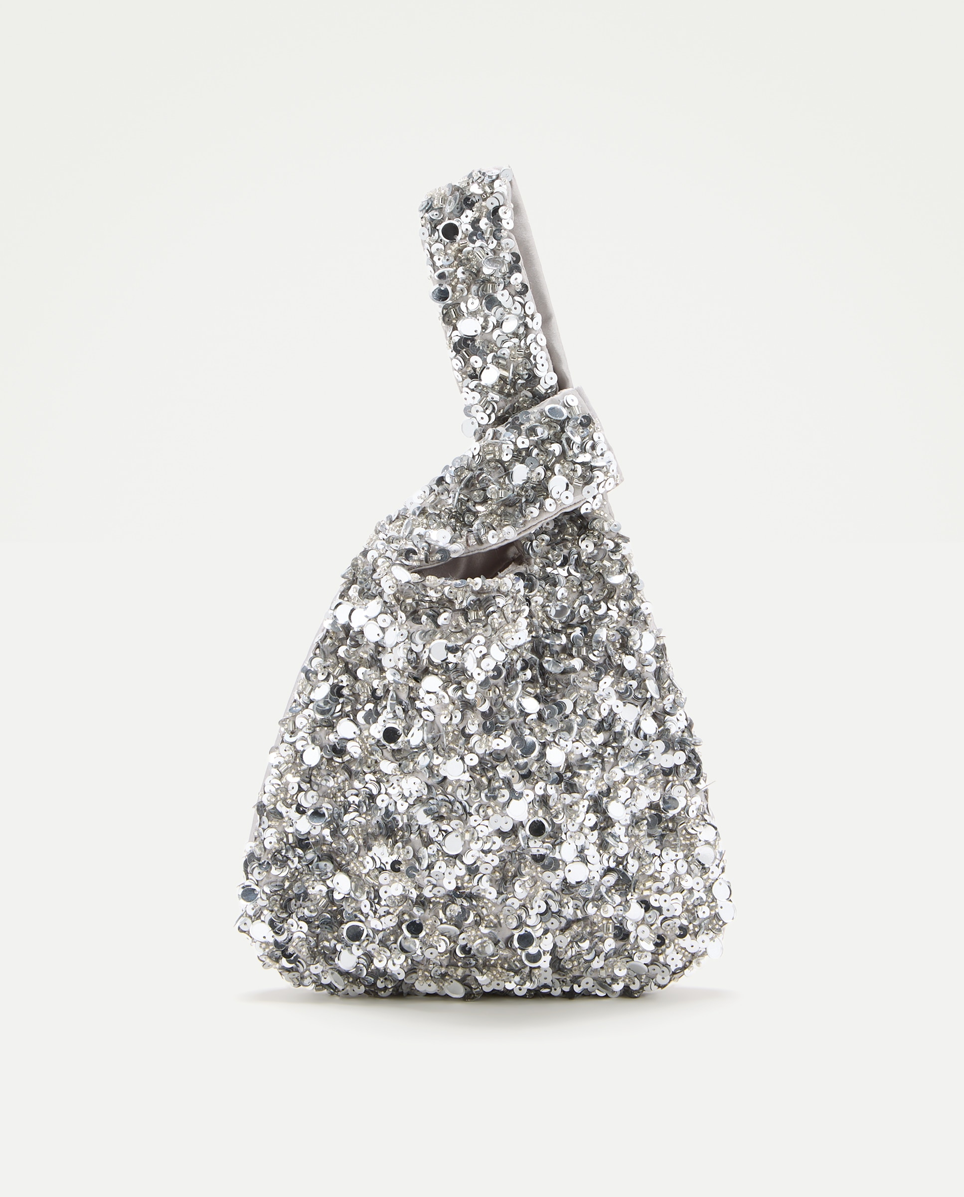 Imagen 0 de Bolso mano bordado Plata