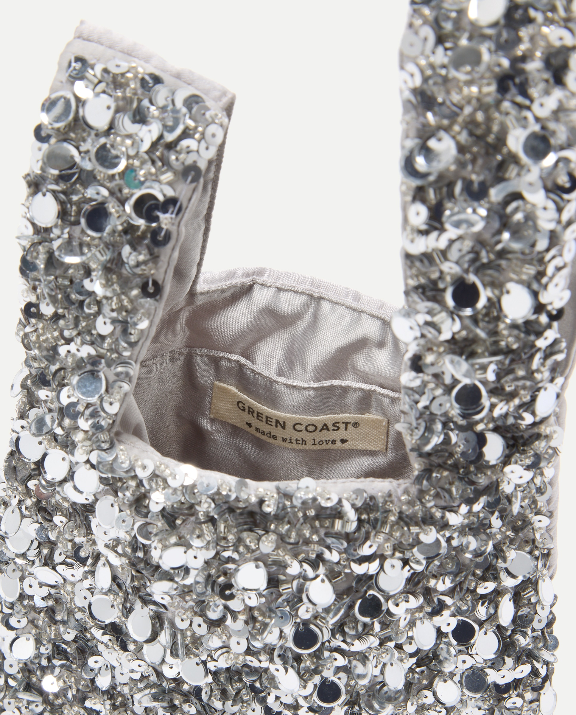 Bolso mano bordado - Green Coast - Plata Plata-4