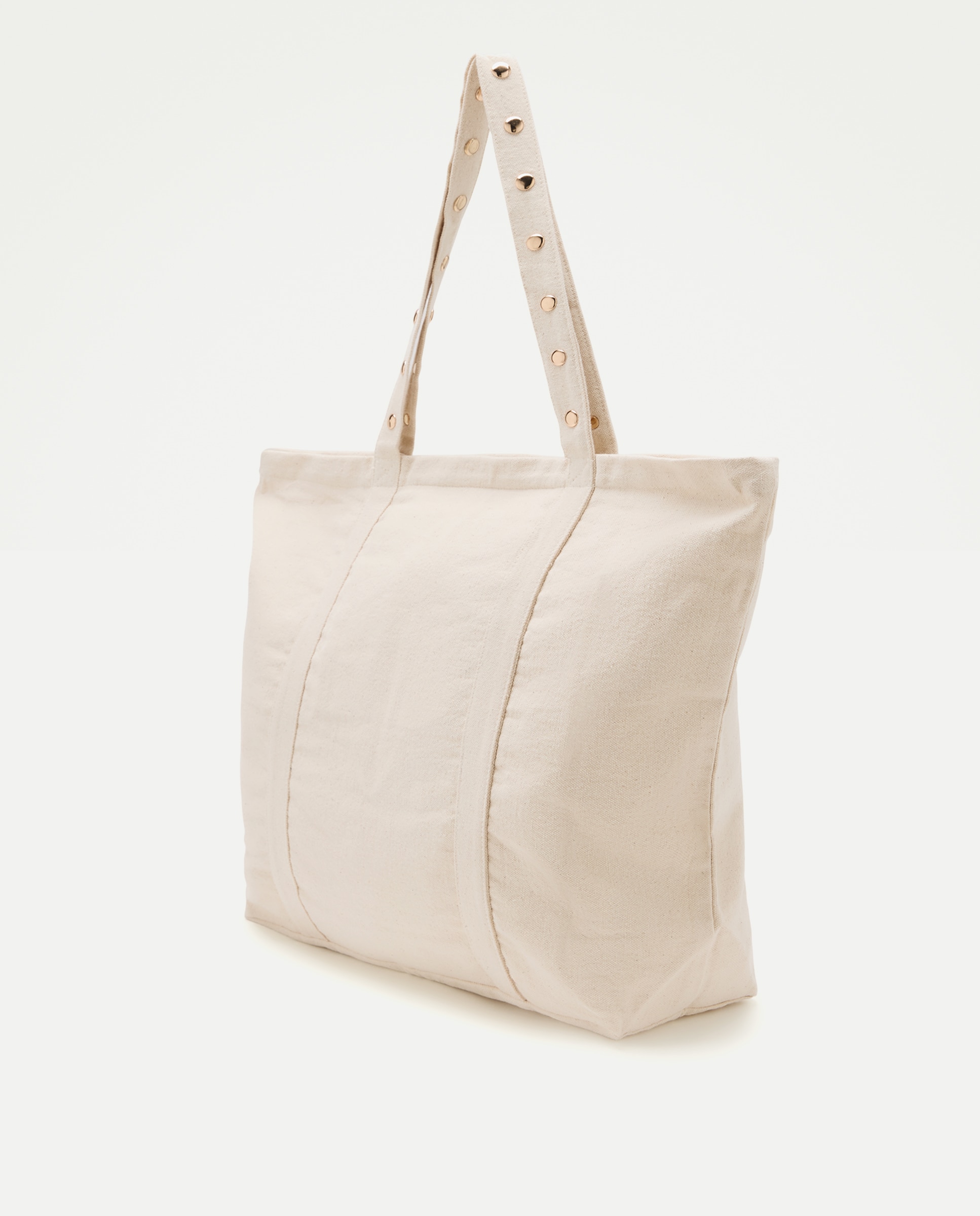 Mala Shopper de Algodão com Tachas 120 Cru-2