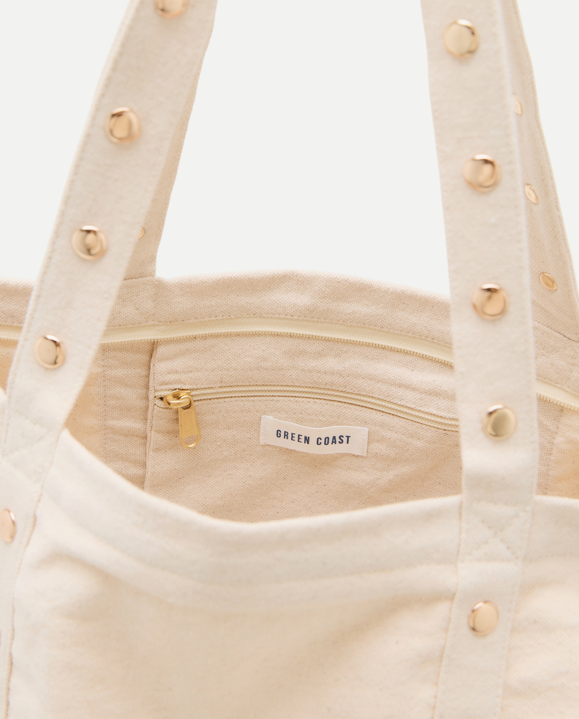 Mala Shopper de Algodão com Tachas 120 Cru-3
