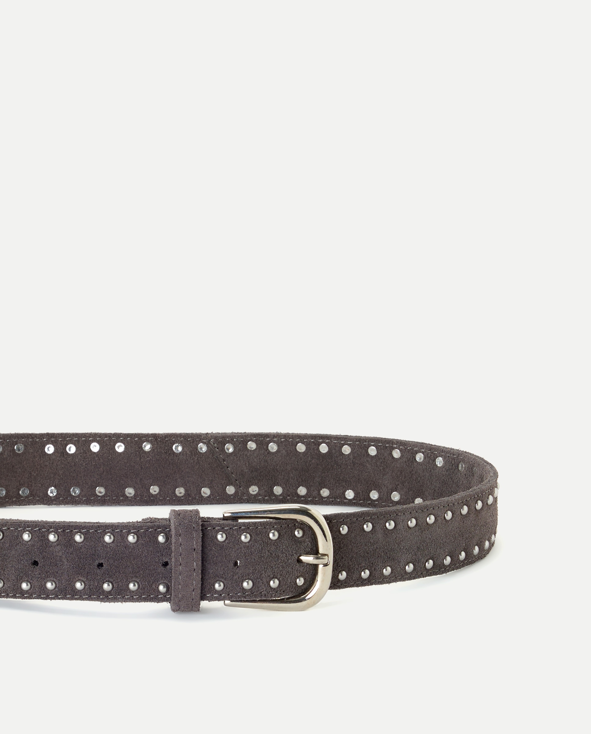Cinto em Pele com Tachas 820 Cinzento Médio-2