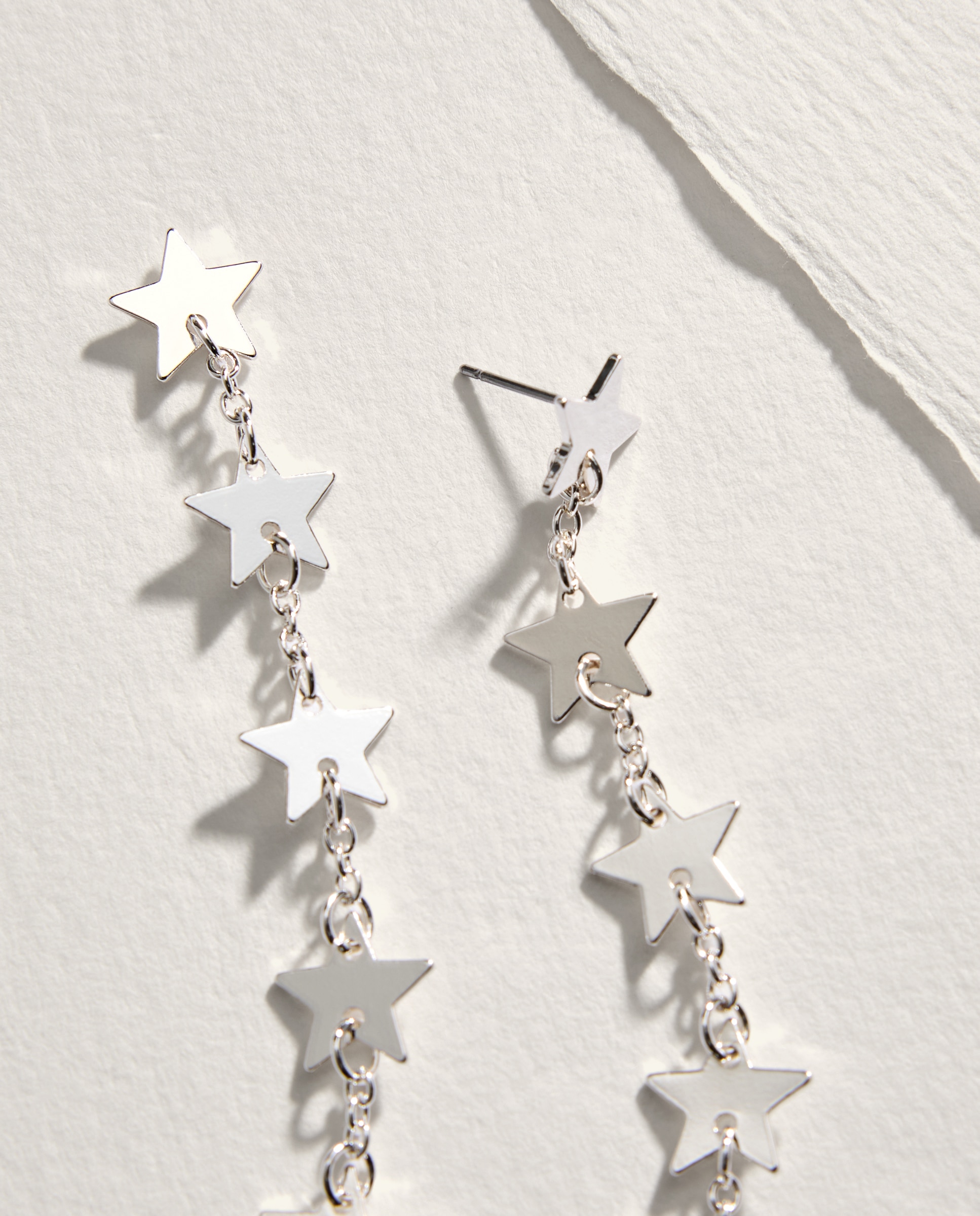 Brincos Compridos com Estrelas 890 Prata-2
