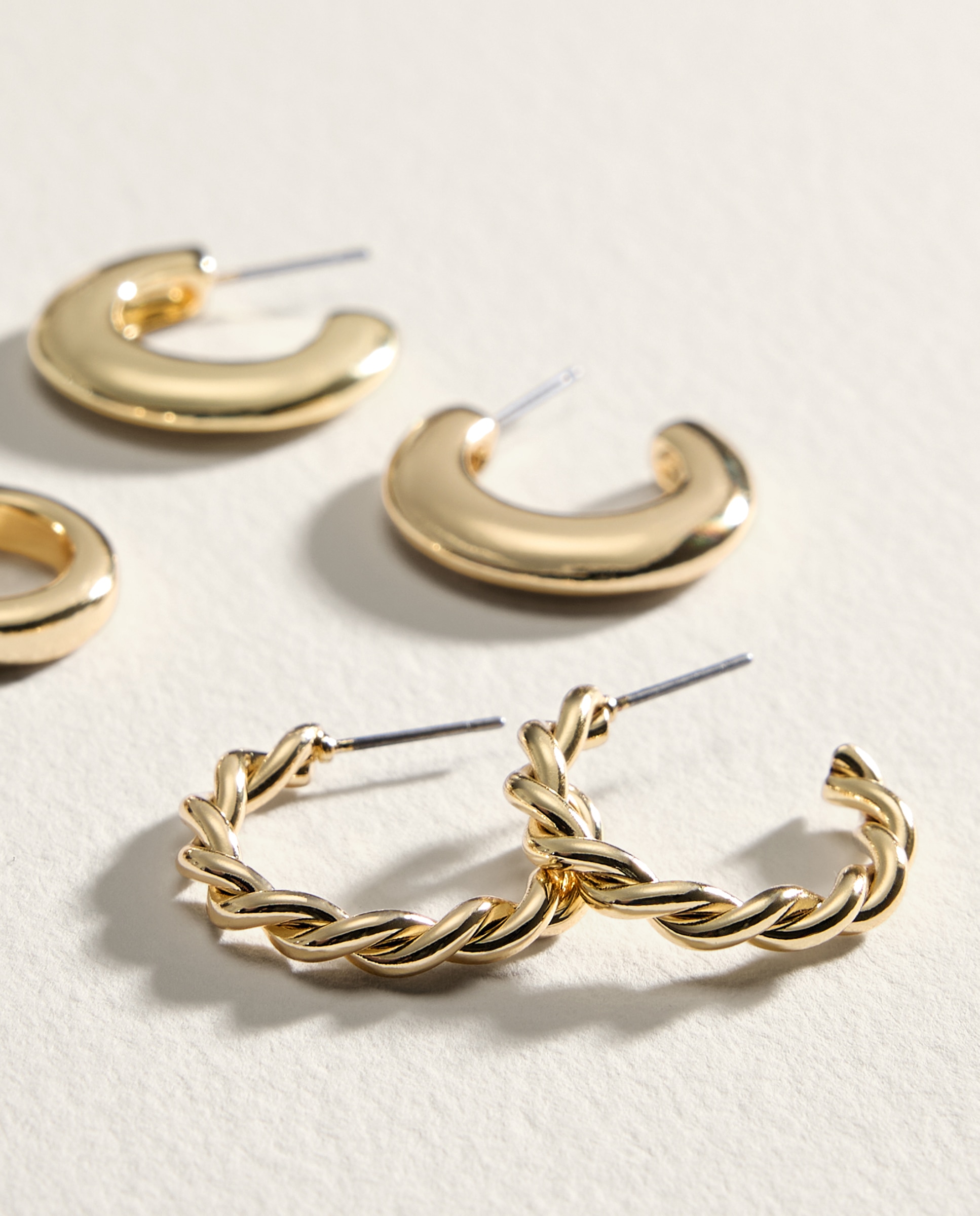 Pack de 3 Brincos de Argola Básicos 390 Ouro-2