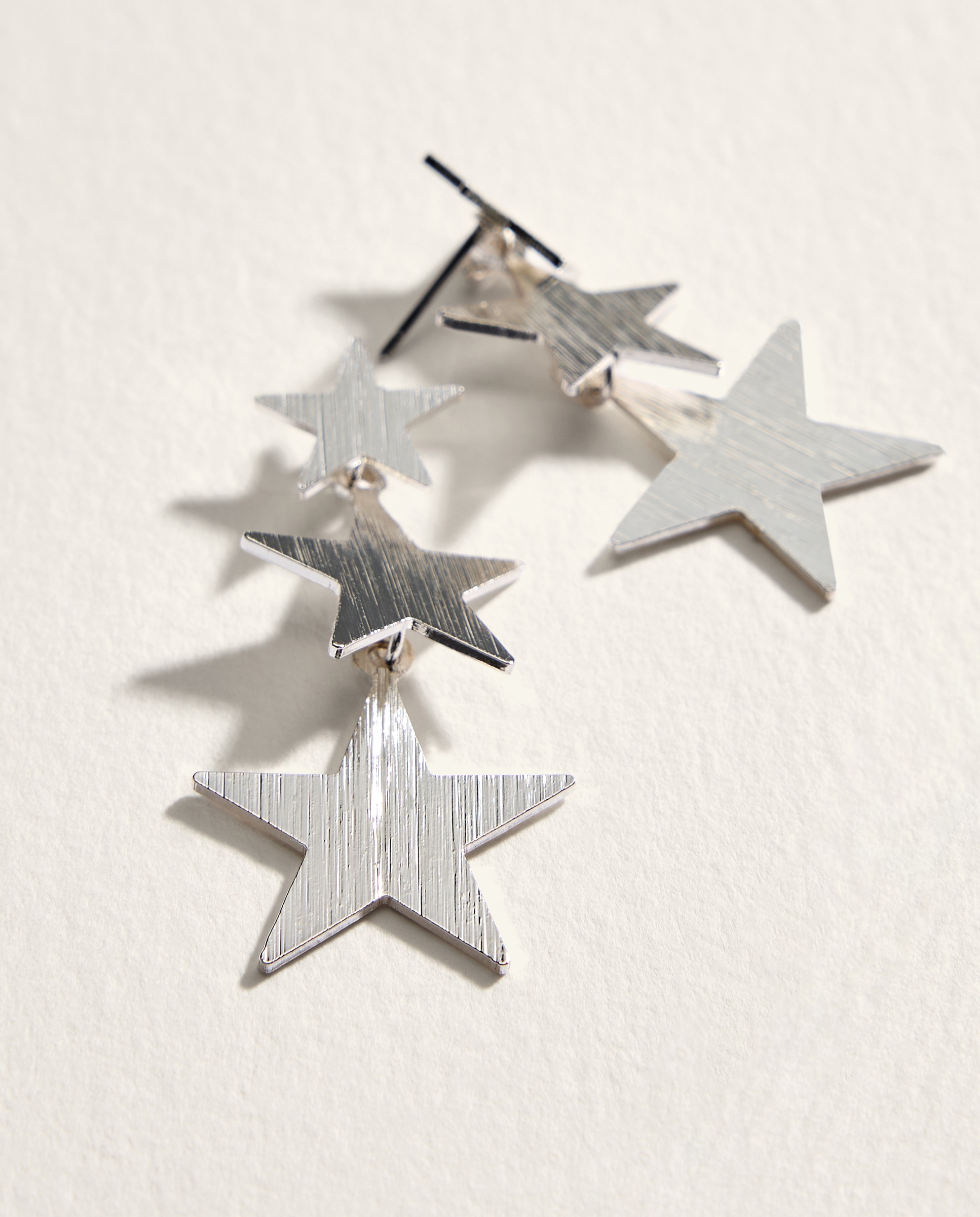 Pack de 3 Brincos de Estrelas Prata-2