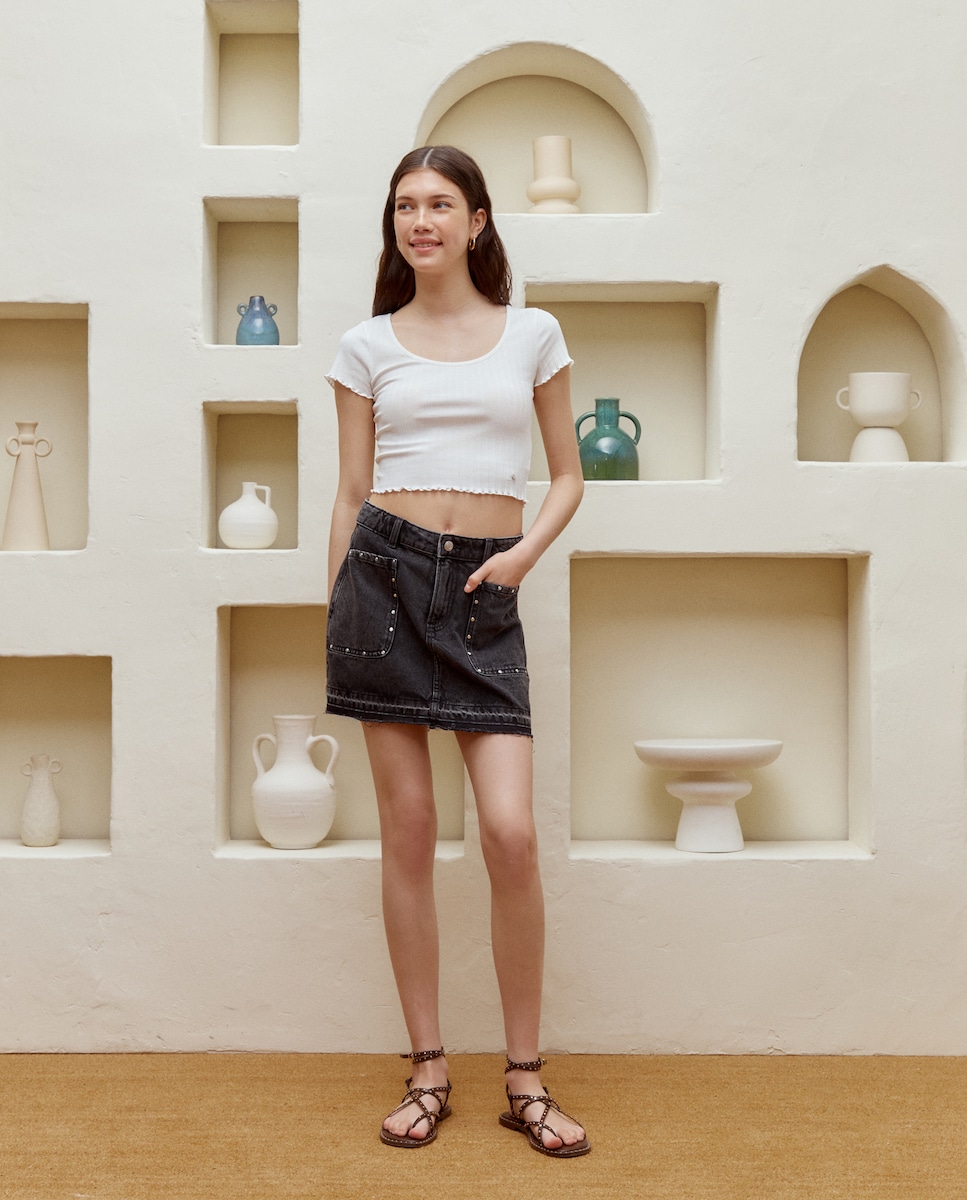 Minissaia Carpenter com Tachas Preto-1