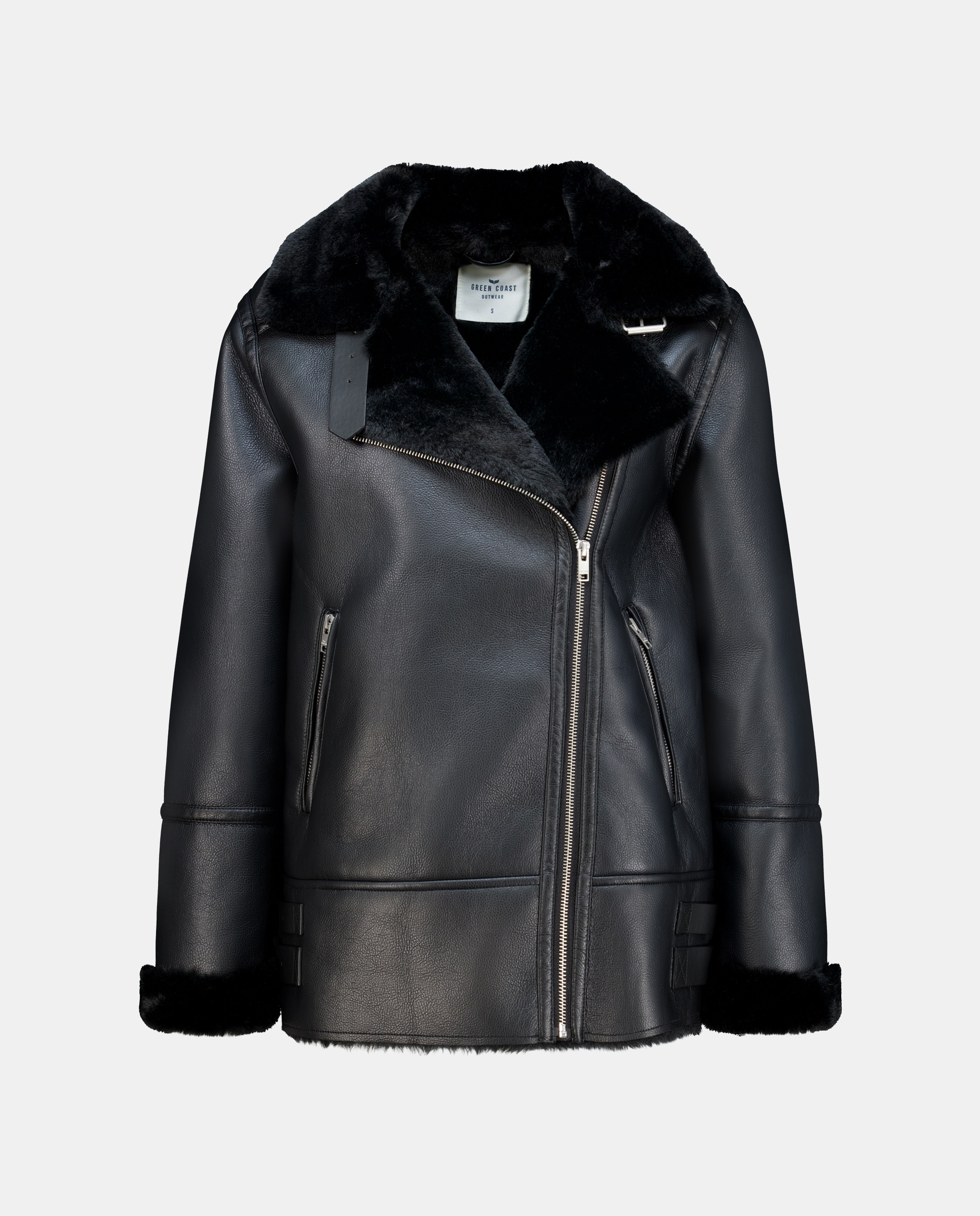 Blusão de Dupla Face Liso Preto-5