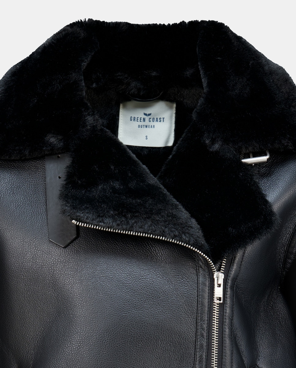 Blusão de Dupla Face Liso Preto-6