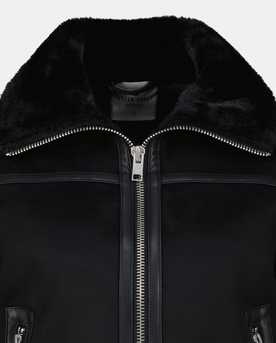 Doble Faz Cazadoras De Cuero Mujer Sfera Abrigo Doble Faz Sfera