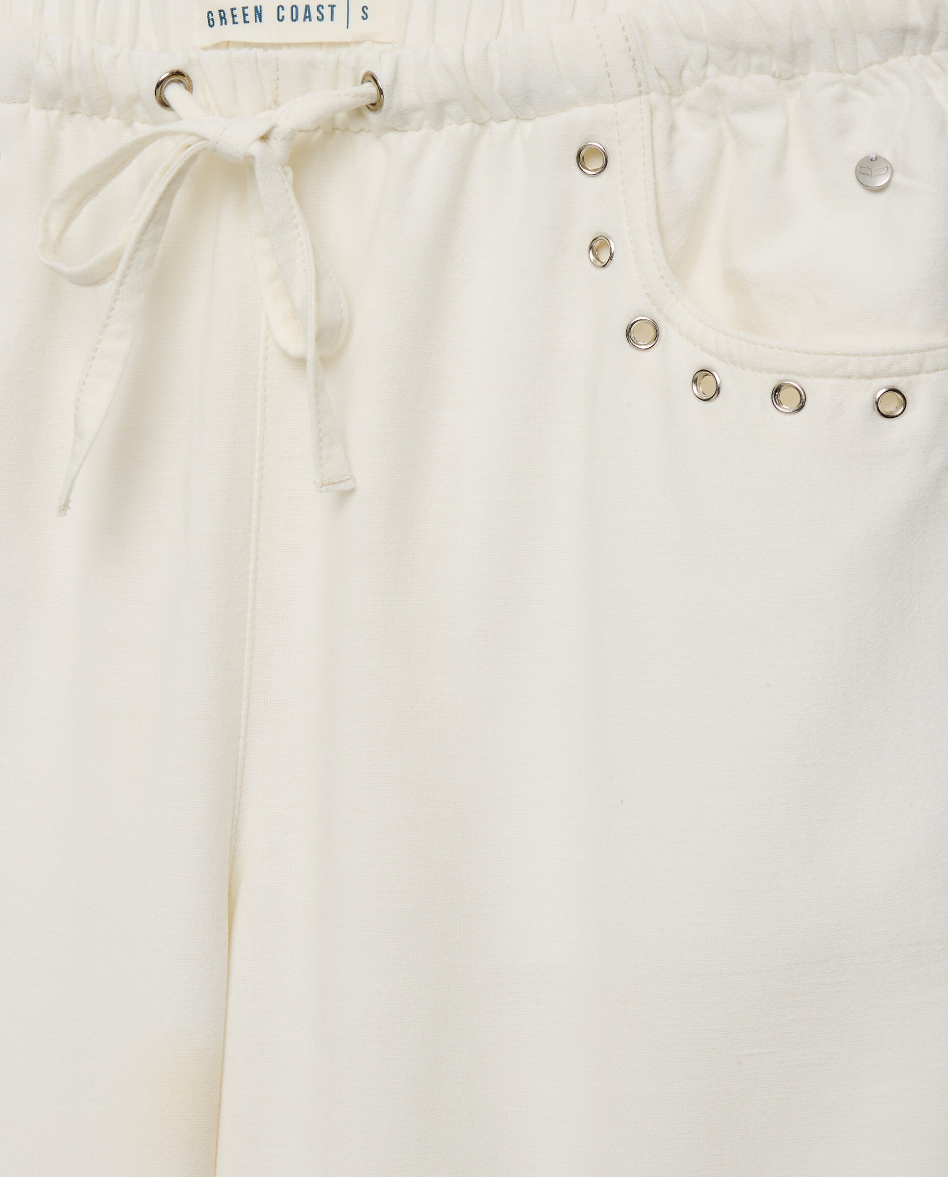 Imagen 5 de Pantalón largo de mujer con gomas - Green Coast - Blanco Blanco